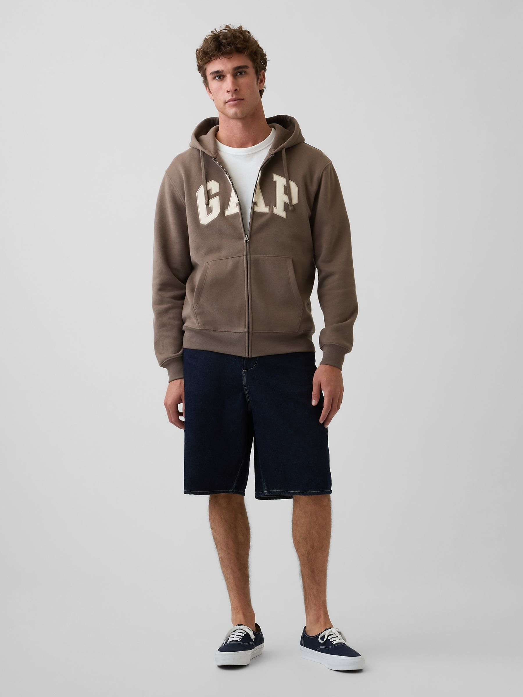 Brown Relaxed Gap Logo Zip Hoodie - Image 3 of 4