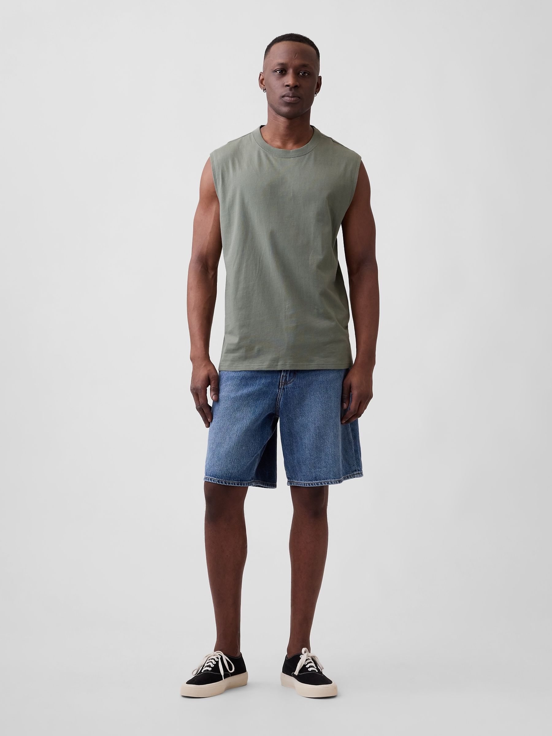 Green Everyday Soft Relaxed Muscle Vest - Image 3 of 5