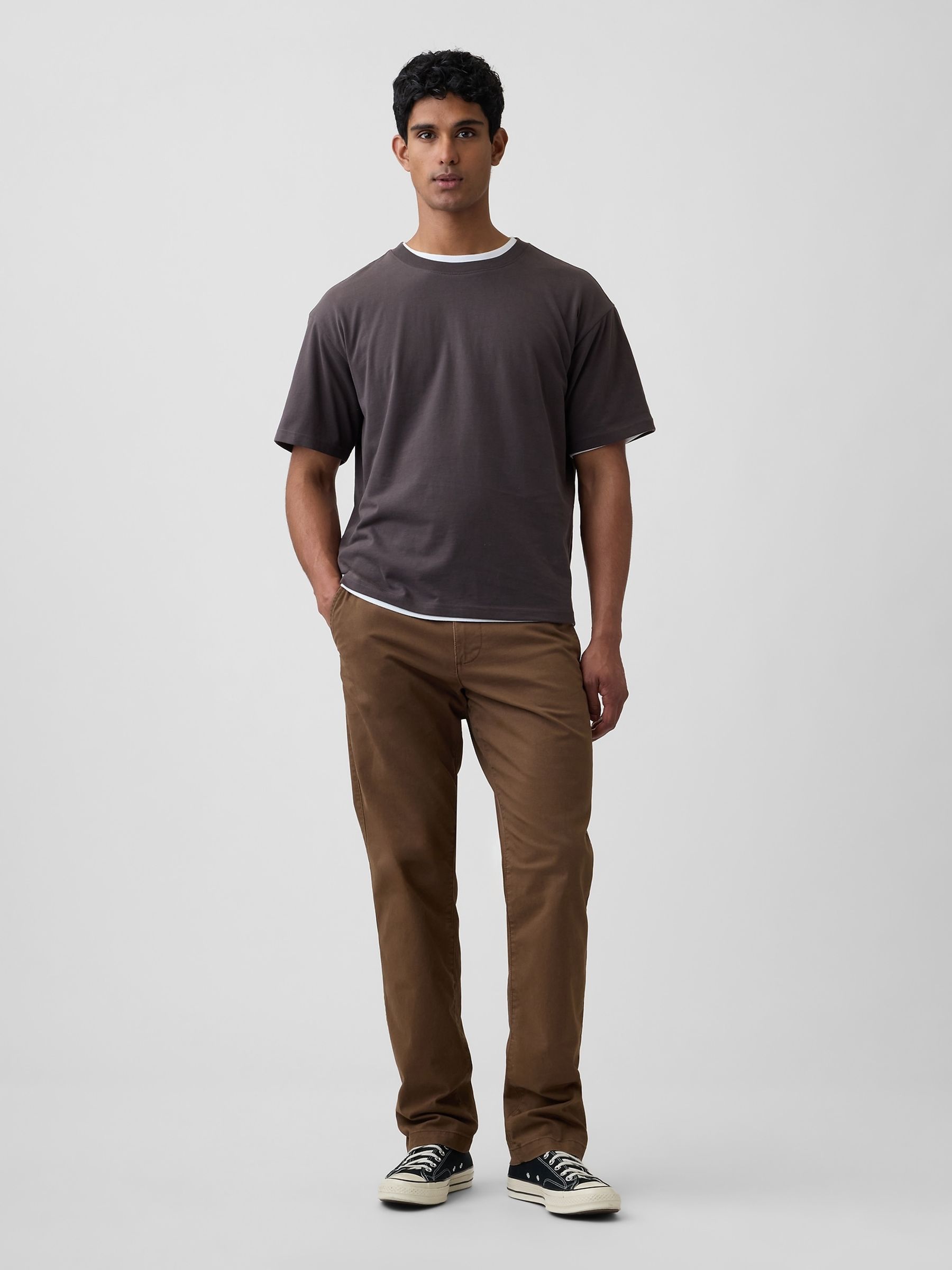 Brown Essential Straight Chinos - Image 1 of 5