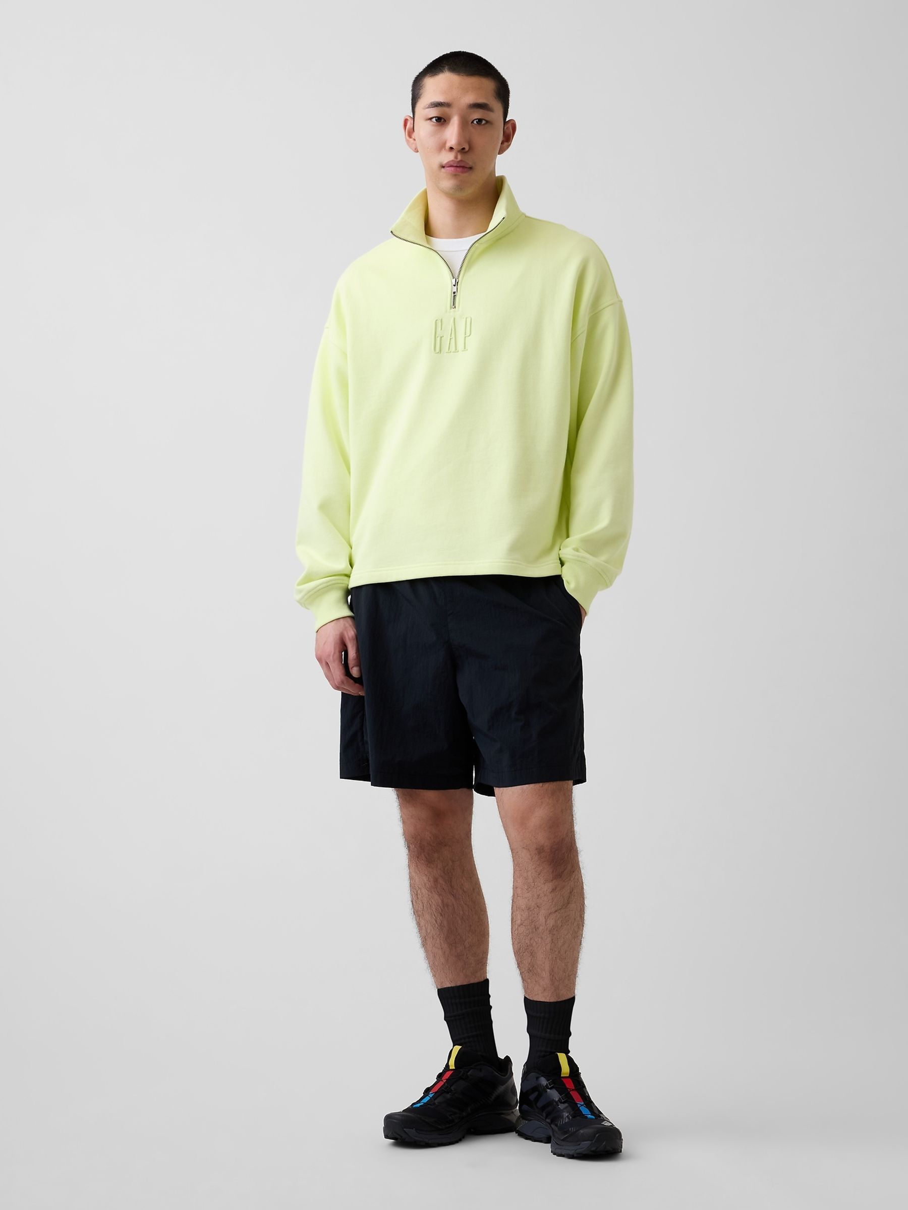 Yellow Heavyweight Oversized Logo Quarter-Zip Sweatshirt - Image 3 of 4