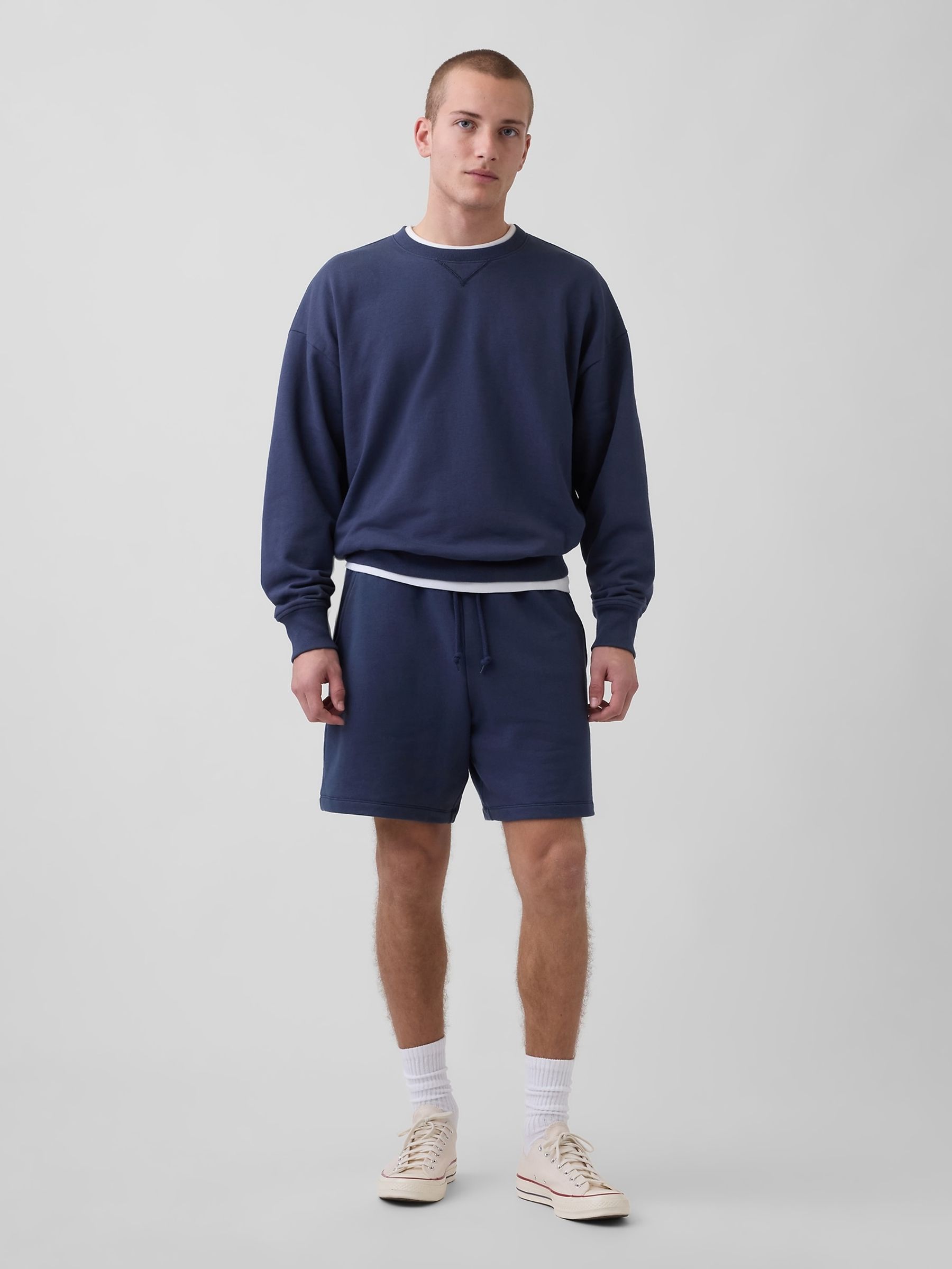Blue Heavyweight French Terry Sweat Shorts - Image 3 of 5