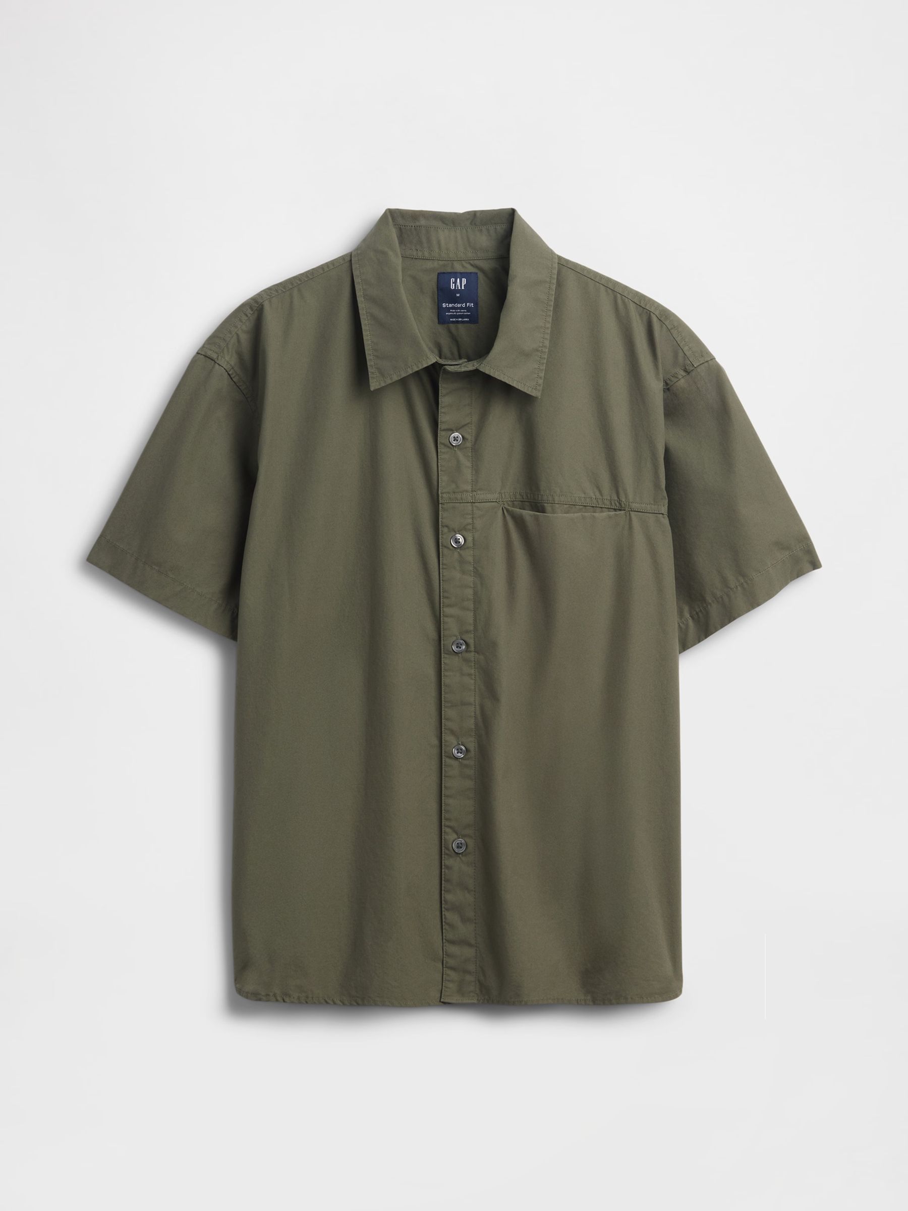 Green Poplin Relaxed Shirt - Image 5 of 5 Green Poplin Relaxed Shirt - Image 5 of 5