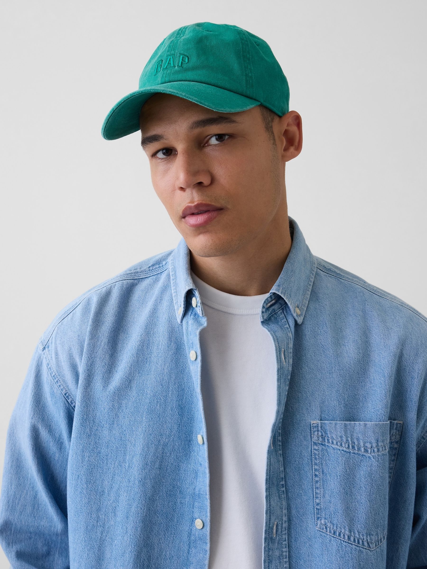 Green Washed Logo Baseball Hat - Image 1 of 3