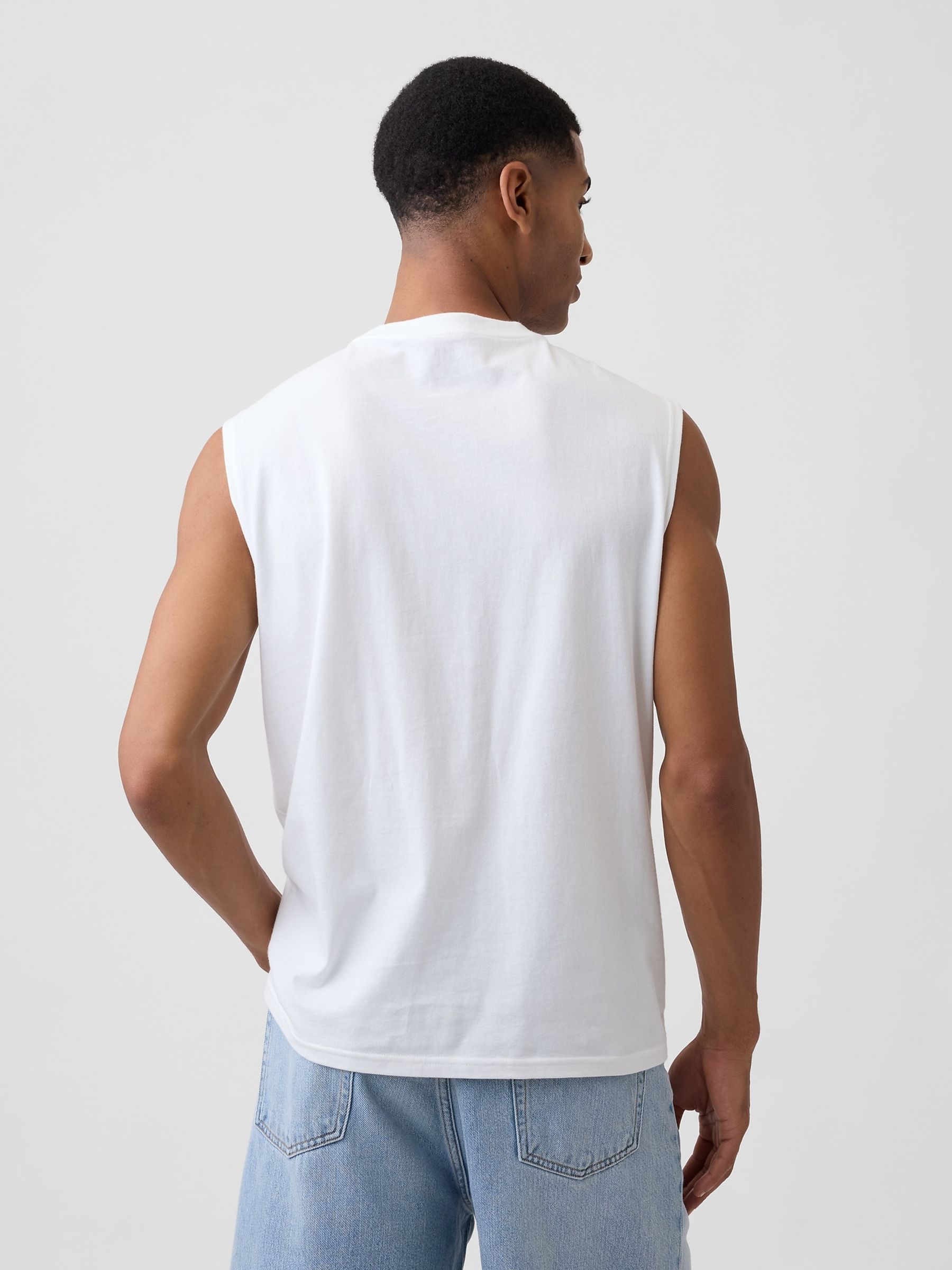 White Everyday Soft Relaxed Muscle Vest - Image 2 of 5