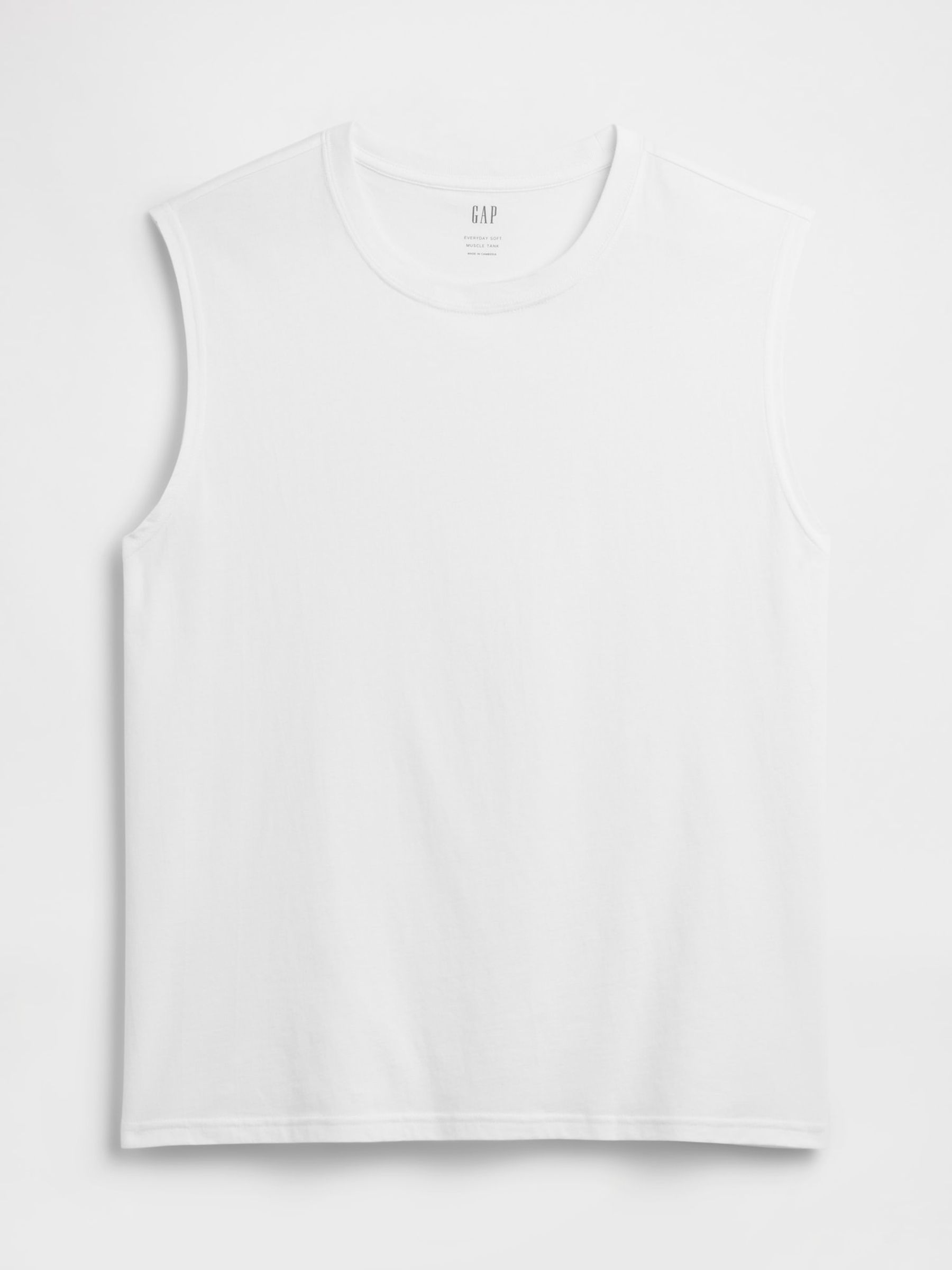 White Everyday Soft Relaxed Muscle Vest - Image 4 of 5
