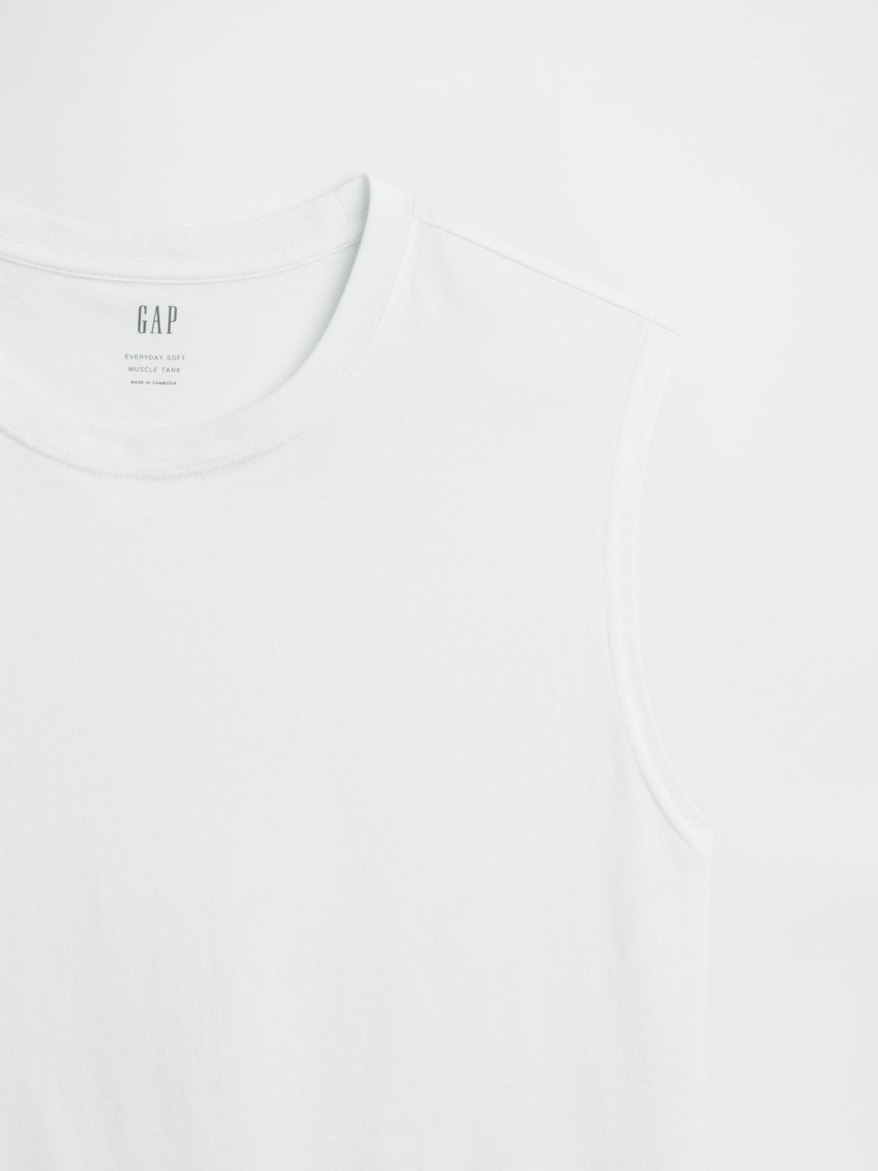 White Everyday Soft Relaxed Muscle Vest - Image 5 of 5 White Everyday Soft Relaxed Muscle Vest - Image 5 of 5