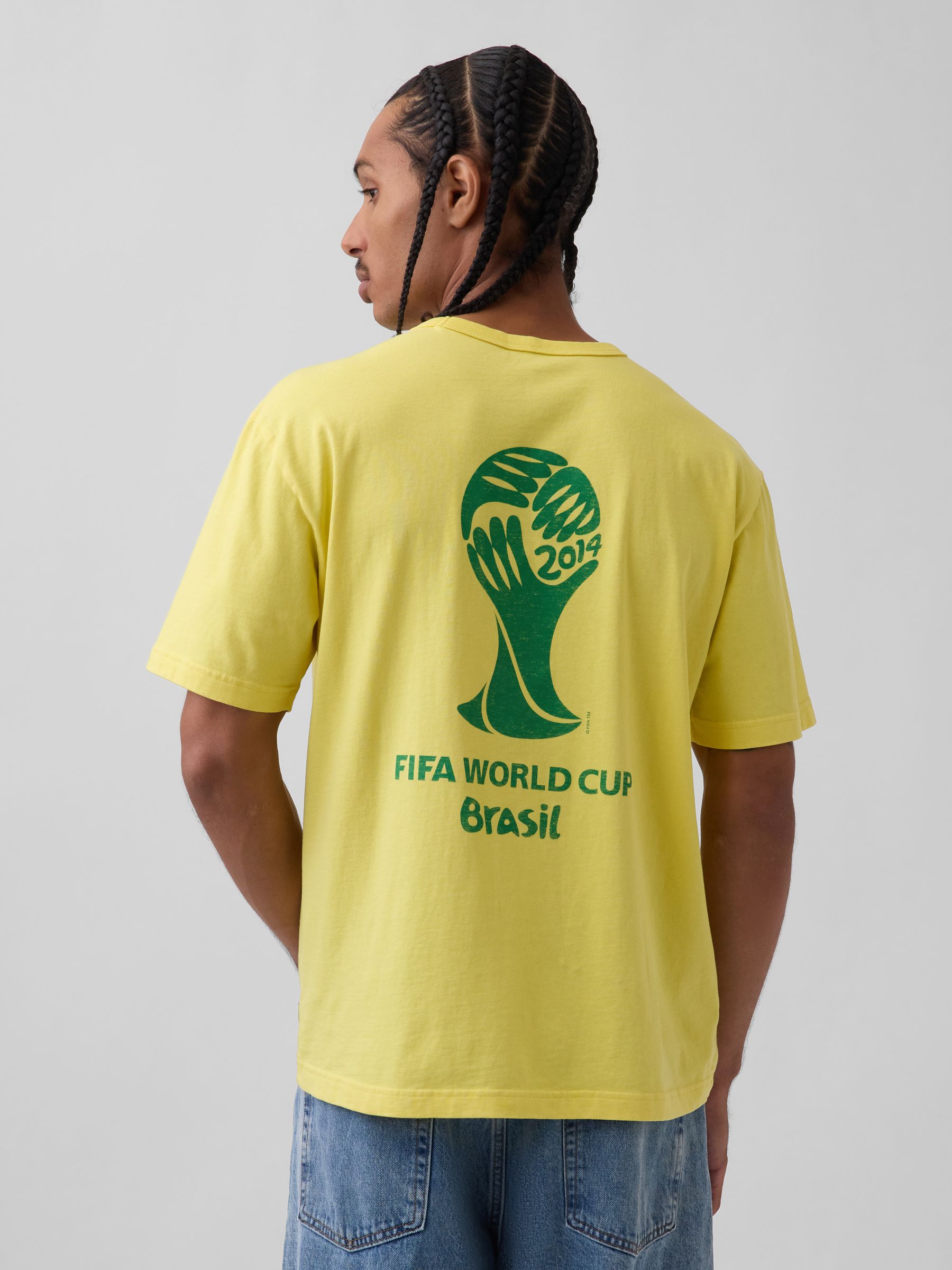 Yellow Brazil FIFA WORLD CUP™ Relaxed Graphic Short Sleeve T-Shirt - Image 2 of 5 Yellow Brazil FIFA WORLD CUP™ Relaxed Graphic Short Sleeve T-Shirt - Image 2 of 5