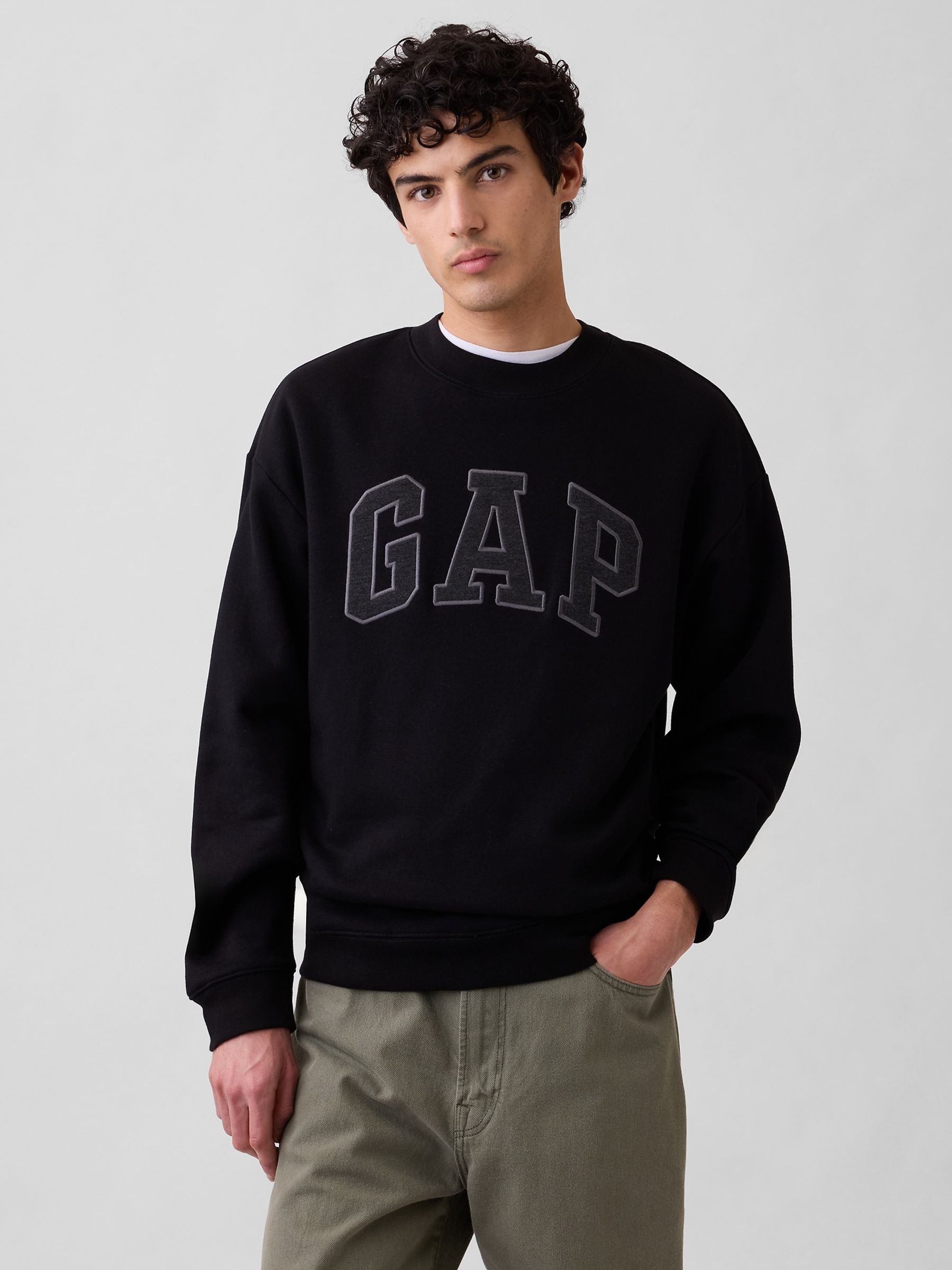 Black Relaxed Logo Sweatshirt - Image 1 of 4