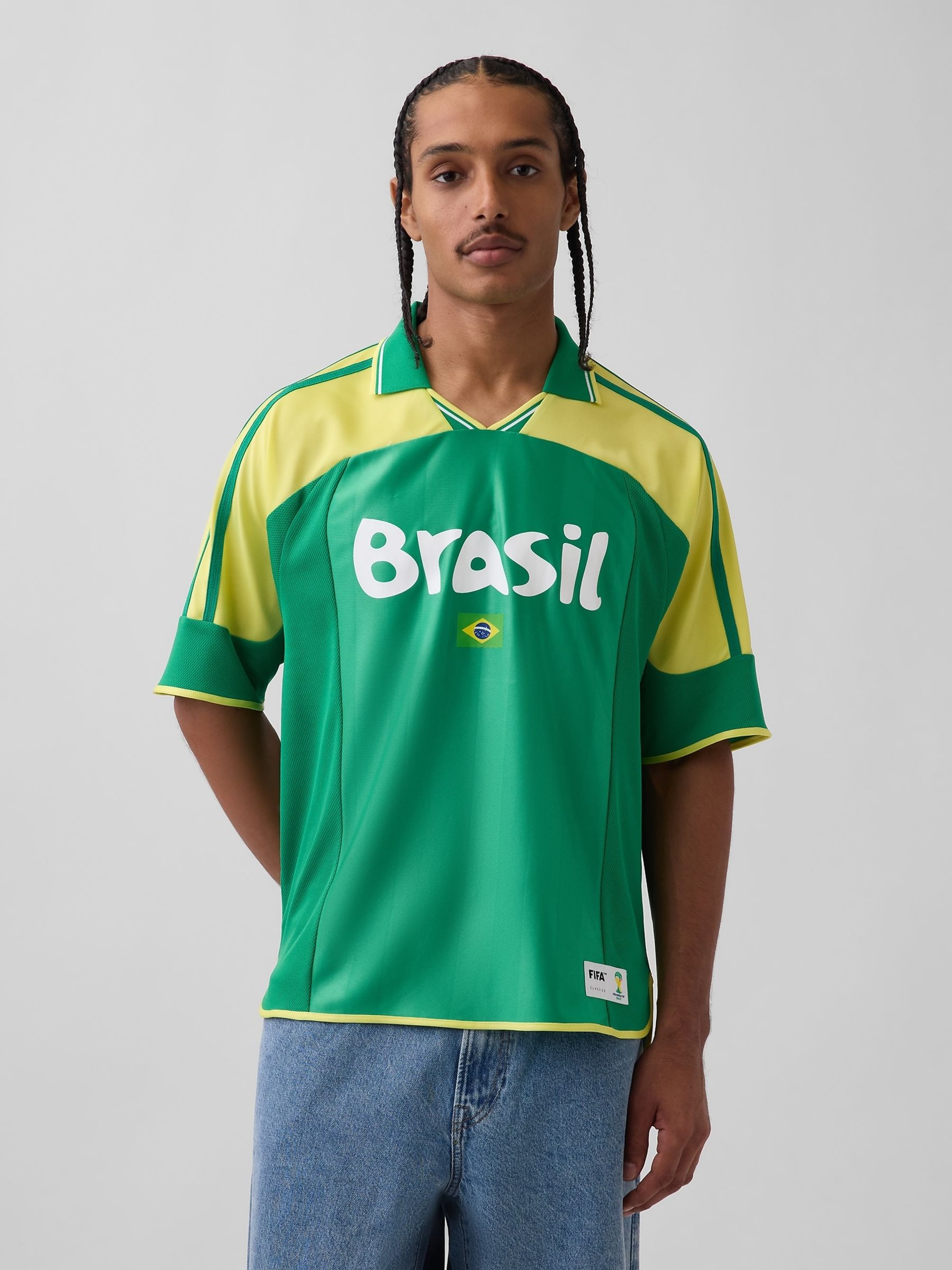 Green Brazil FIFA WORLD CUP™ Oversized Football Jersey T-Shirt - Image 1 of 5