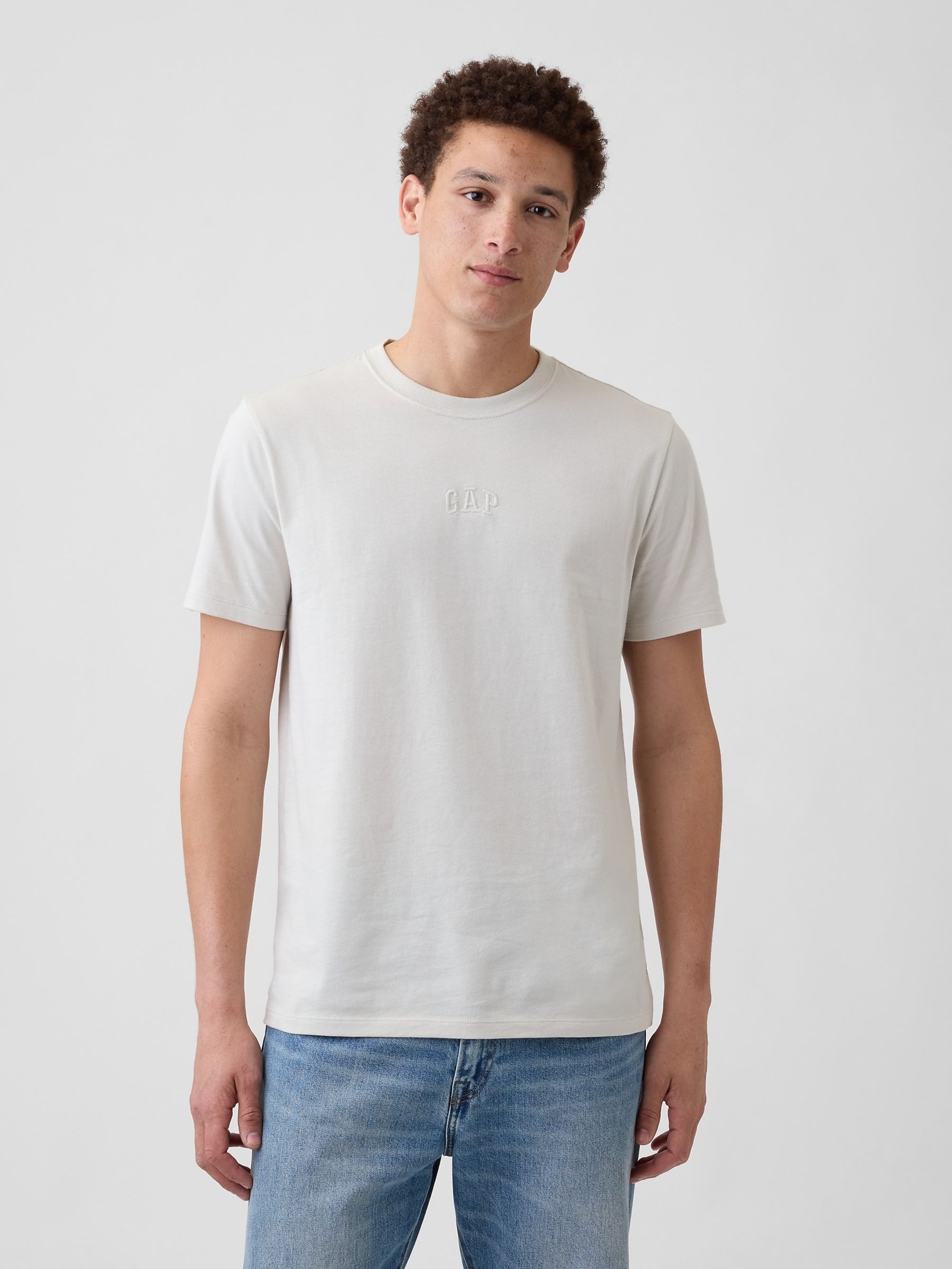 Beige Everyday Soft Mini Logo Short Sleeve T-Shirt - Image 1 of 4
