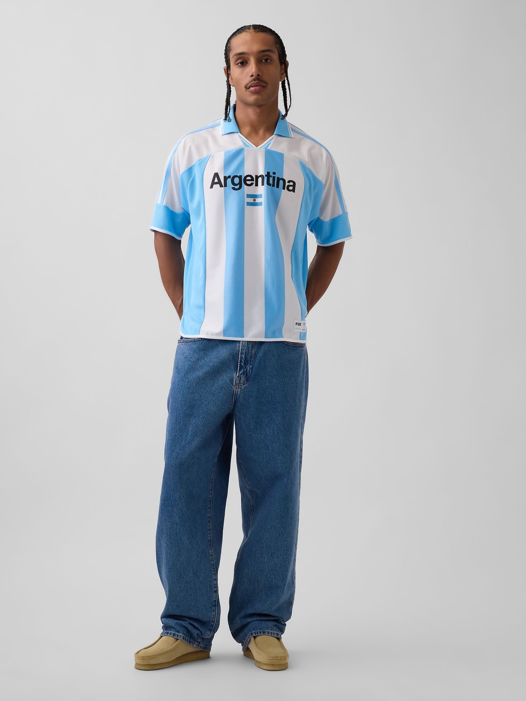 Blue Argentina FIFA WORLD CUP™ Oversized Football Jersey T-Shirt - Image 3 of 5