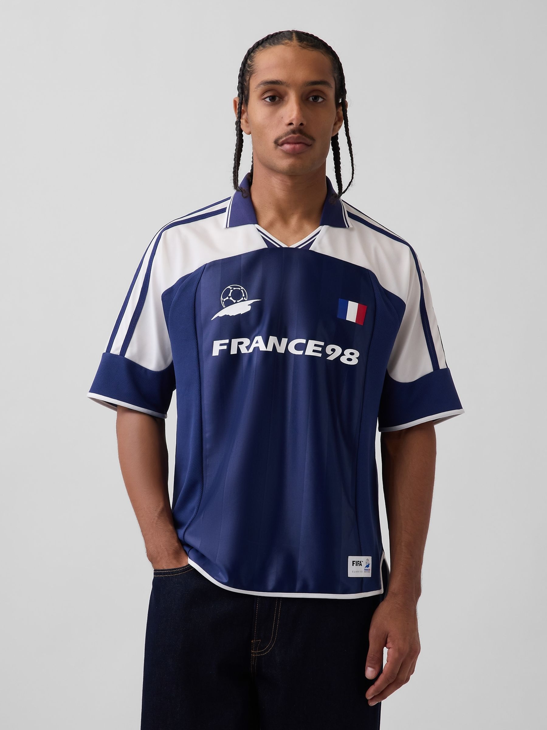 Navy France FIFA WORLD CUP™ Oversized Football Jersey T-Shirt - Image 1 of 5