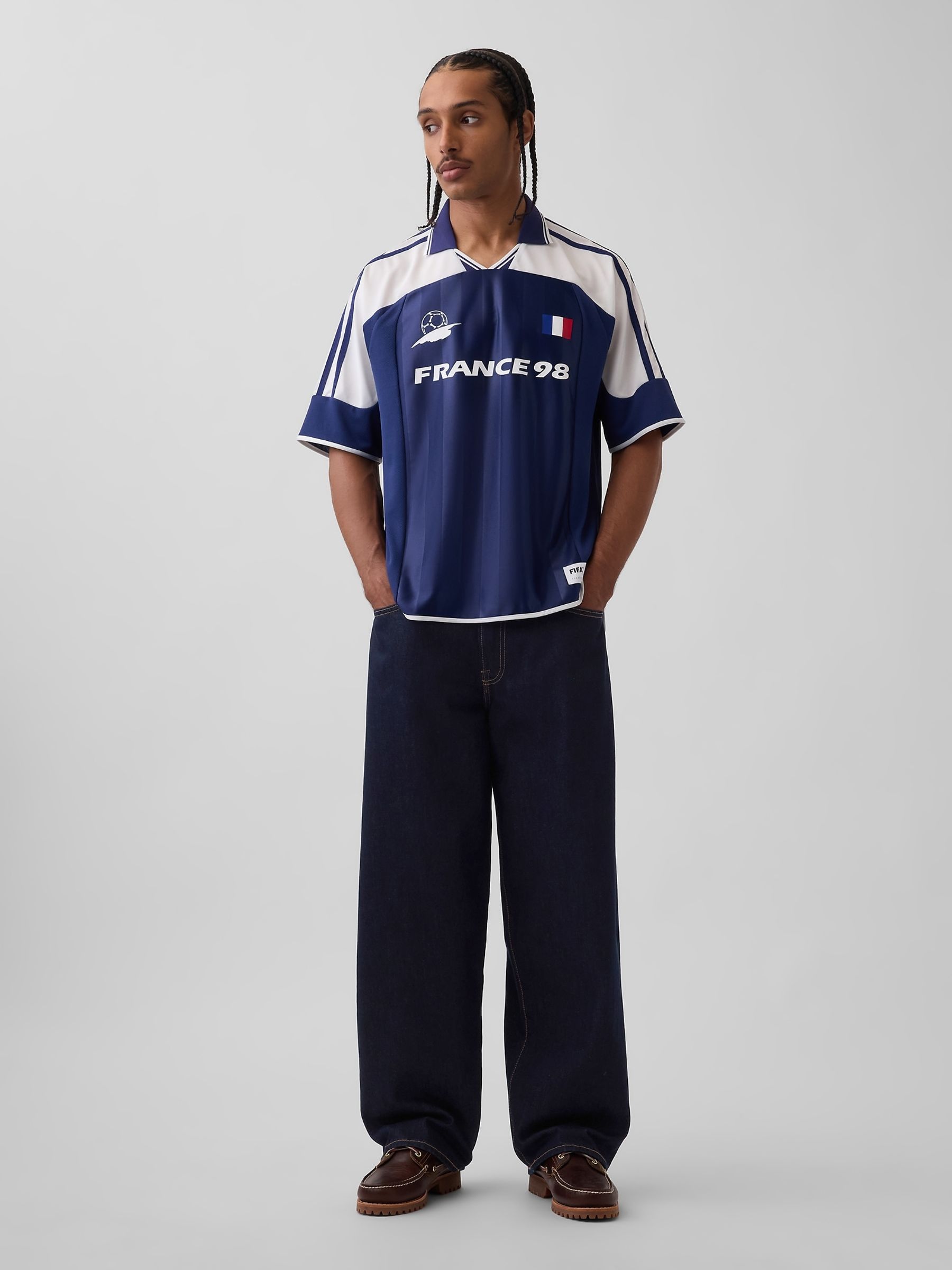 Navy France FIFA WORLD CUP™ Oversized Football Jersey T-Shirt - Image 3 of 5