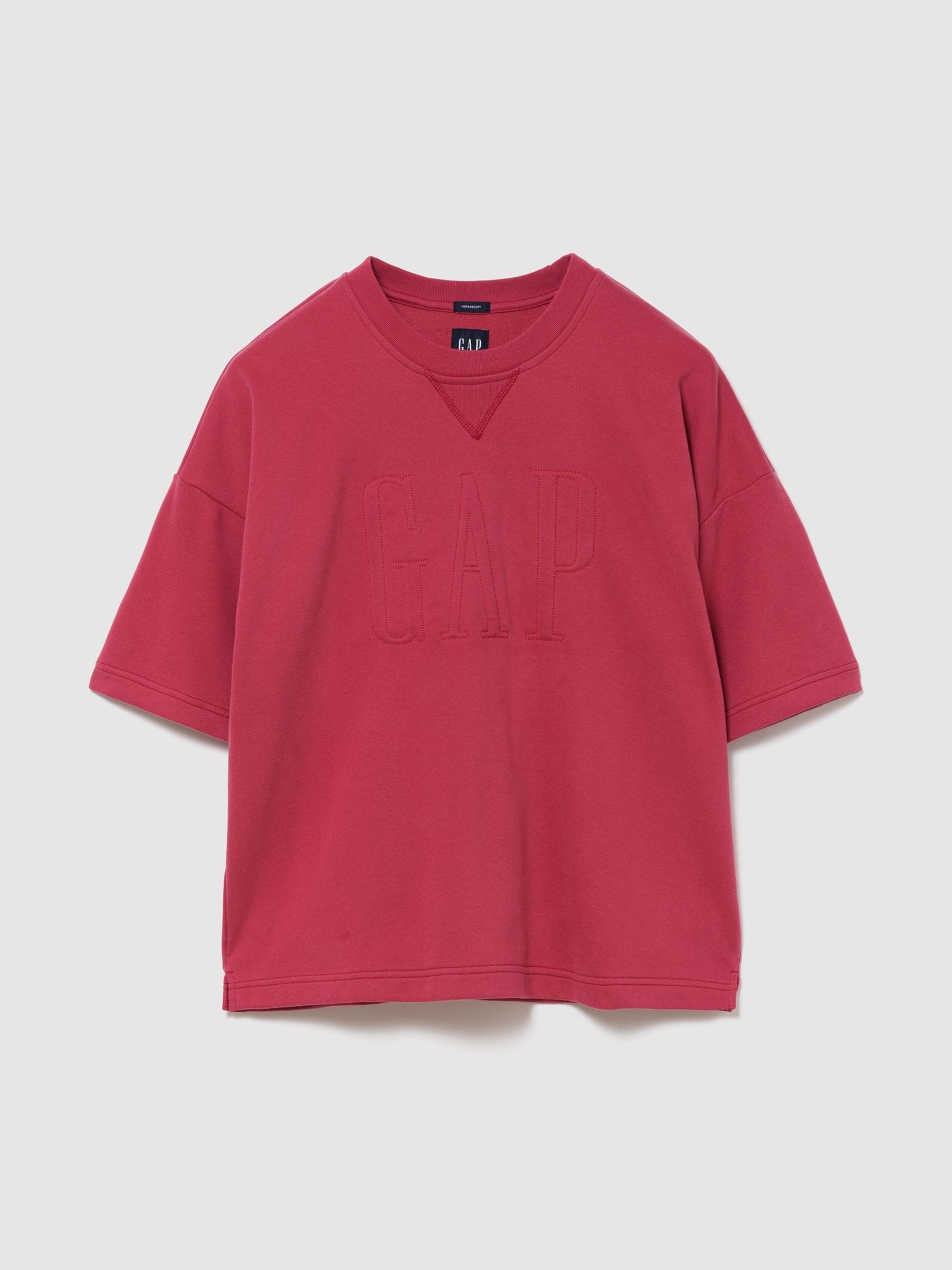 Red Vintage Soft French Terry Oversized Logo Sweatshirt - Image 1 of 2