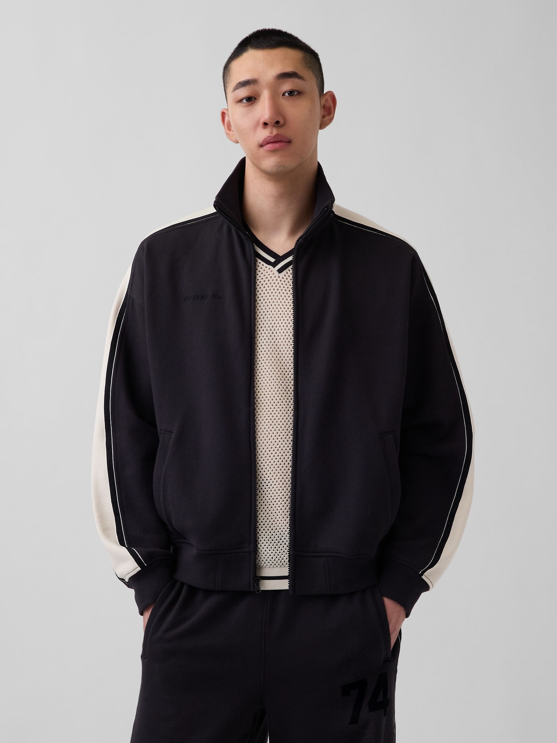 OuiGap Black Heavyweight French Terry Jacket | Gap