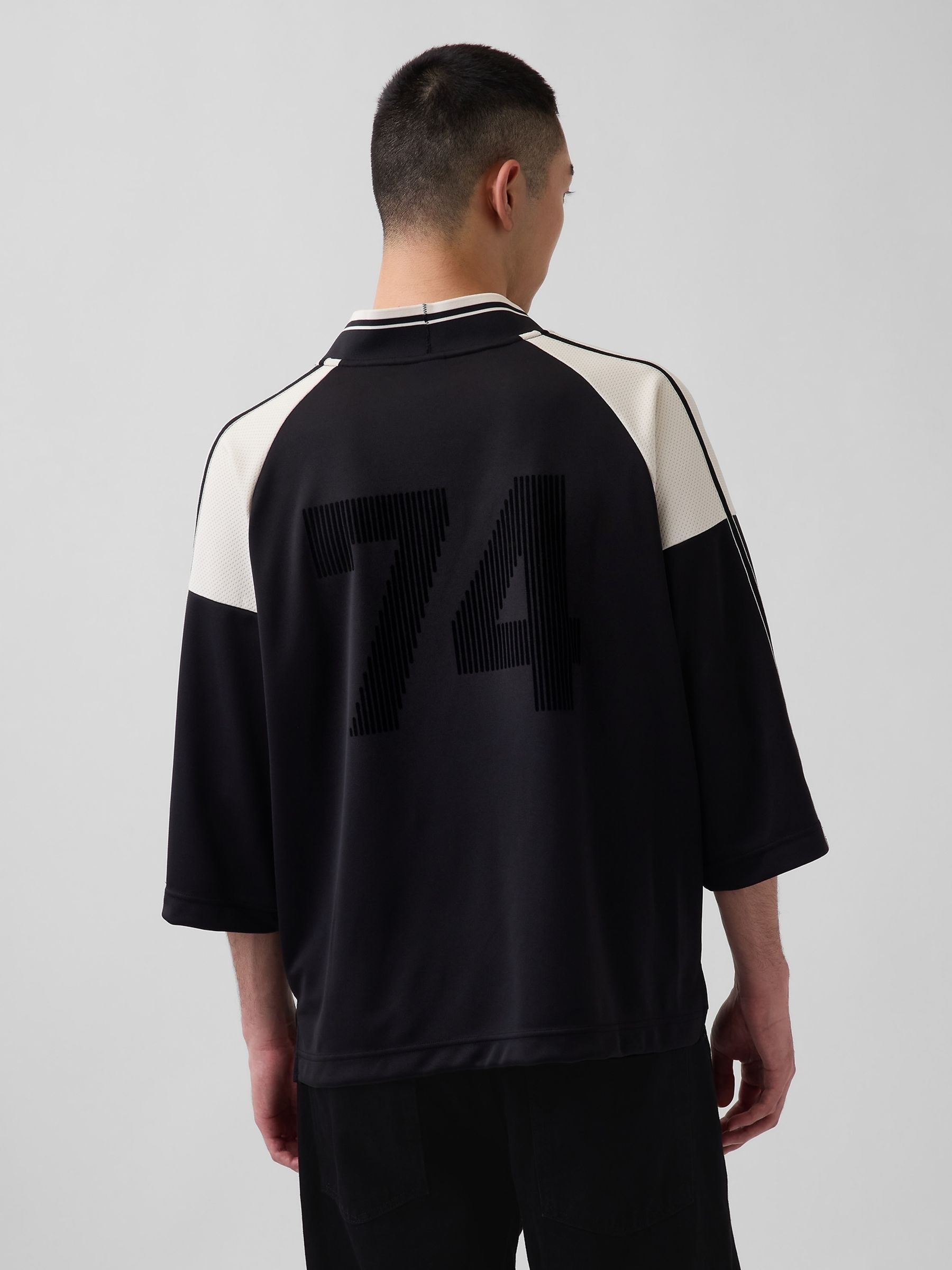 OuiGap Black Oversized Logo Jersey T-Shirt - Image 2 of 4