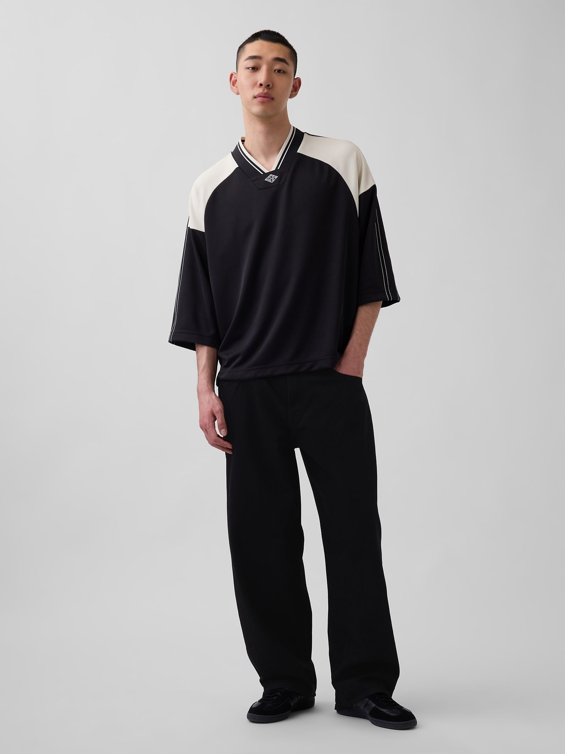 OuiGap Black Oversized Logo Jersey T-Shirt - Image 3 of 4