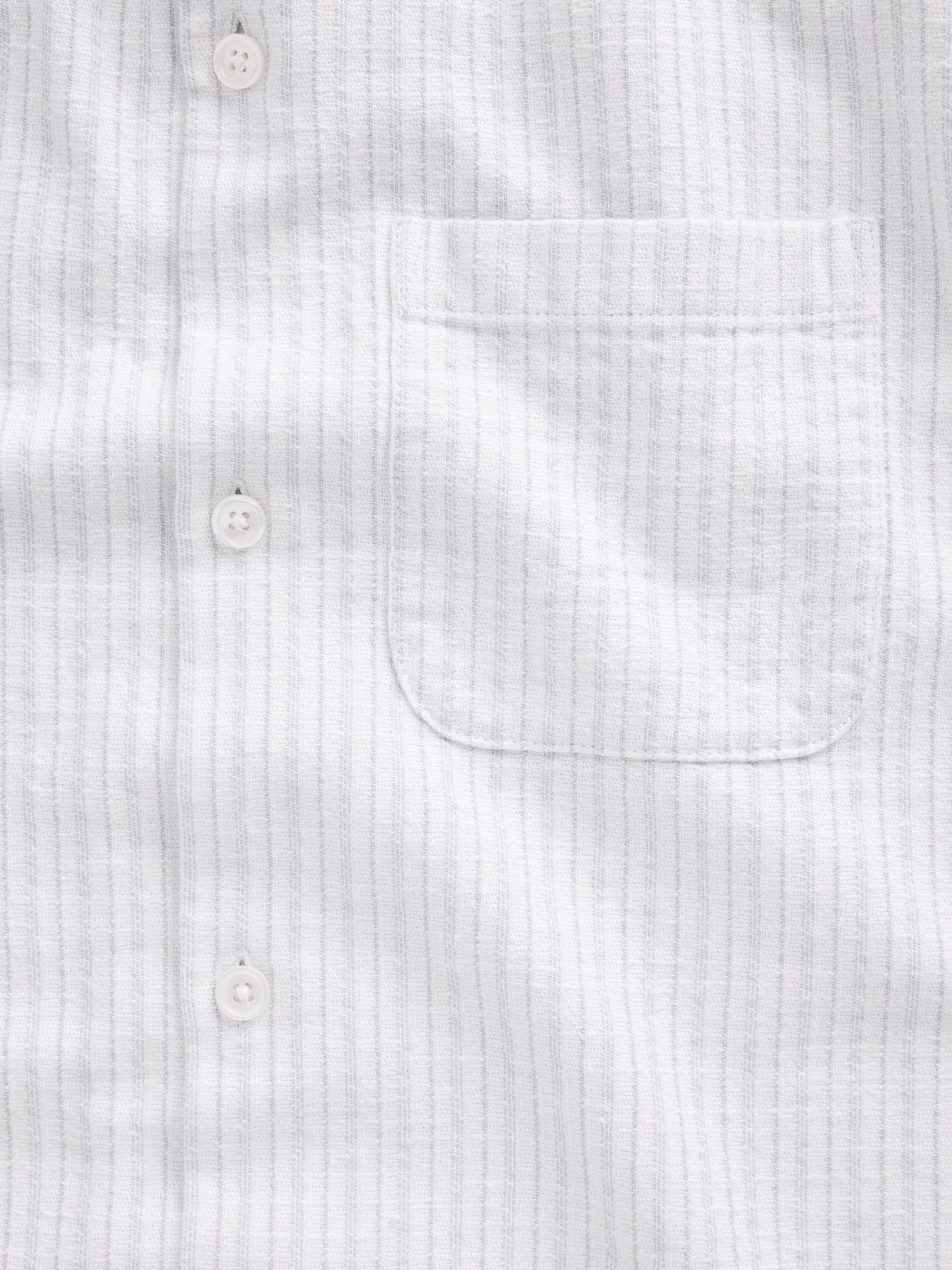 White Dobby Stripe Relaxed Straight-Hem Shirt - Image 4 of 4