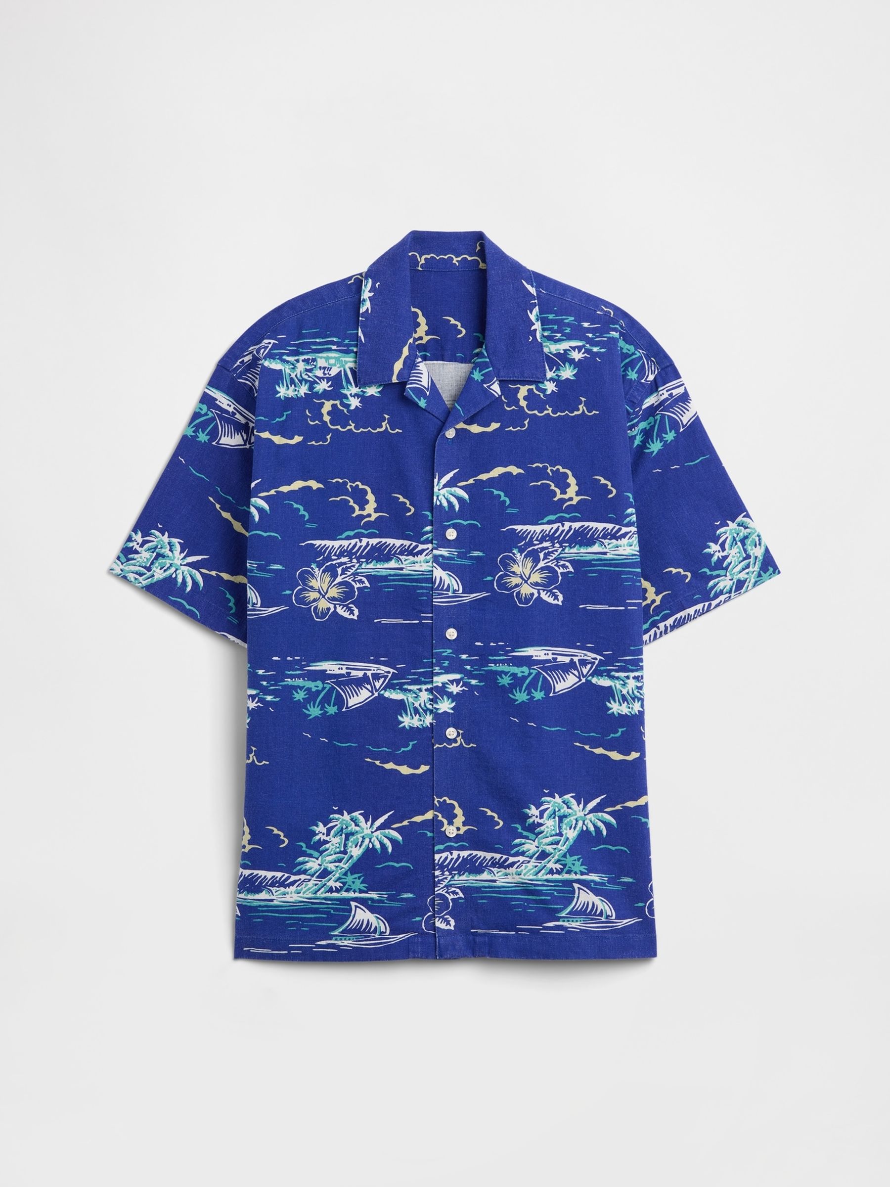 Blue Textured Holiday Shirt - Image 1 of 3
