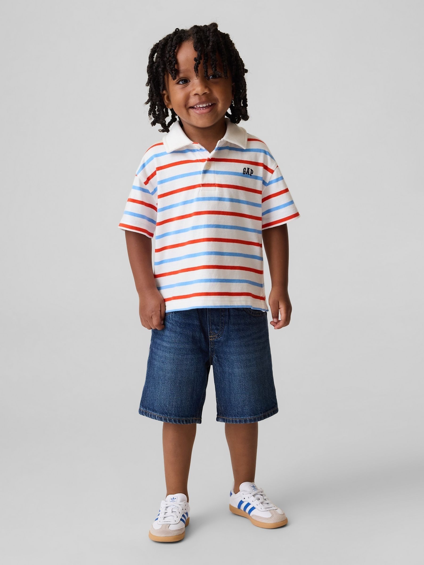 Red/Blue Stripe Brannan Bear Polo Shirt - Image 1 of 4 Red/Blue Stripe Brannan Bear Polo Shirt - Image 1 of 4