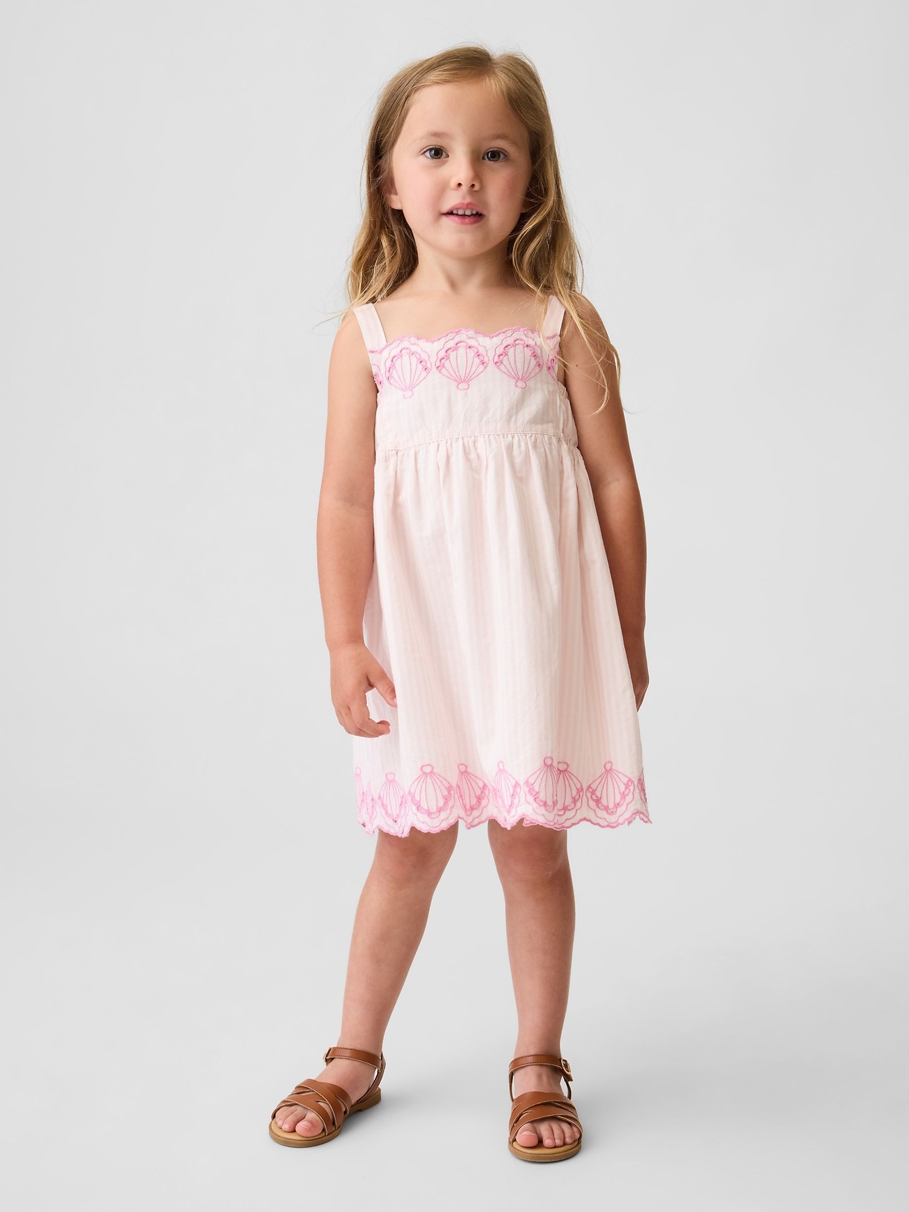 Pink Eyelet Shell Dress - Image 1 of 4