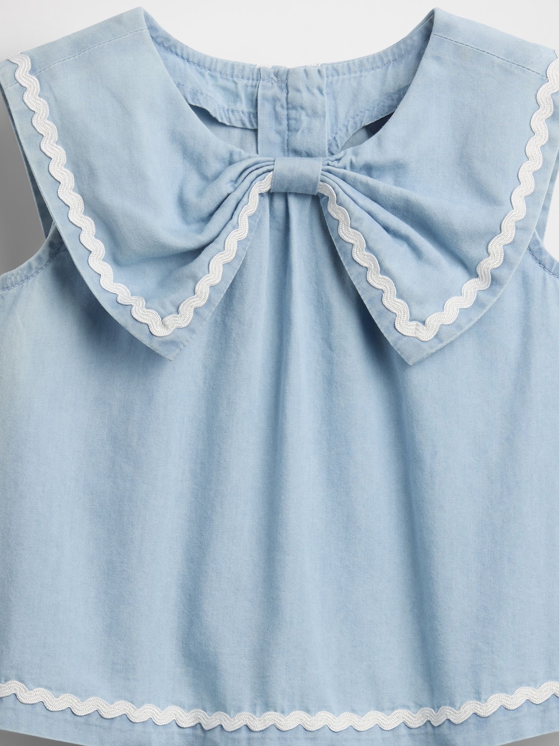 Blue Denim Bow Outfit Set - Image 4 of 4
