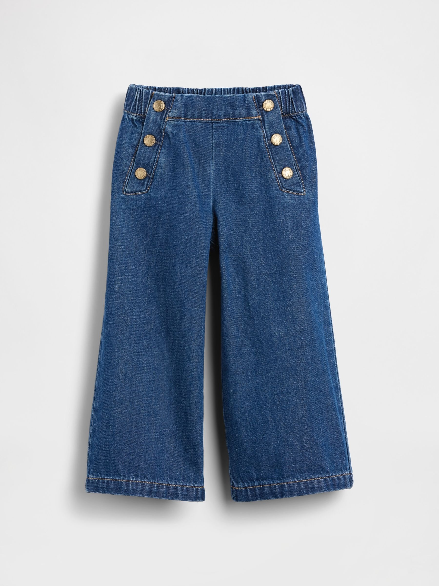 Medium Wash Sailor Pull On Baggy Jeans - Image 1 of 3
