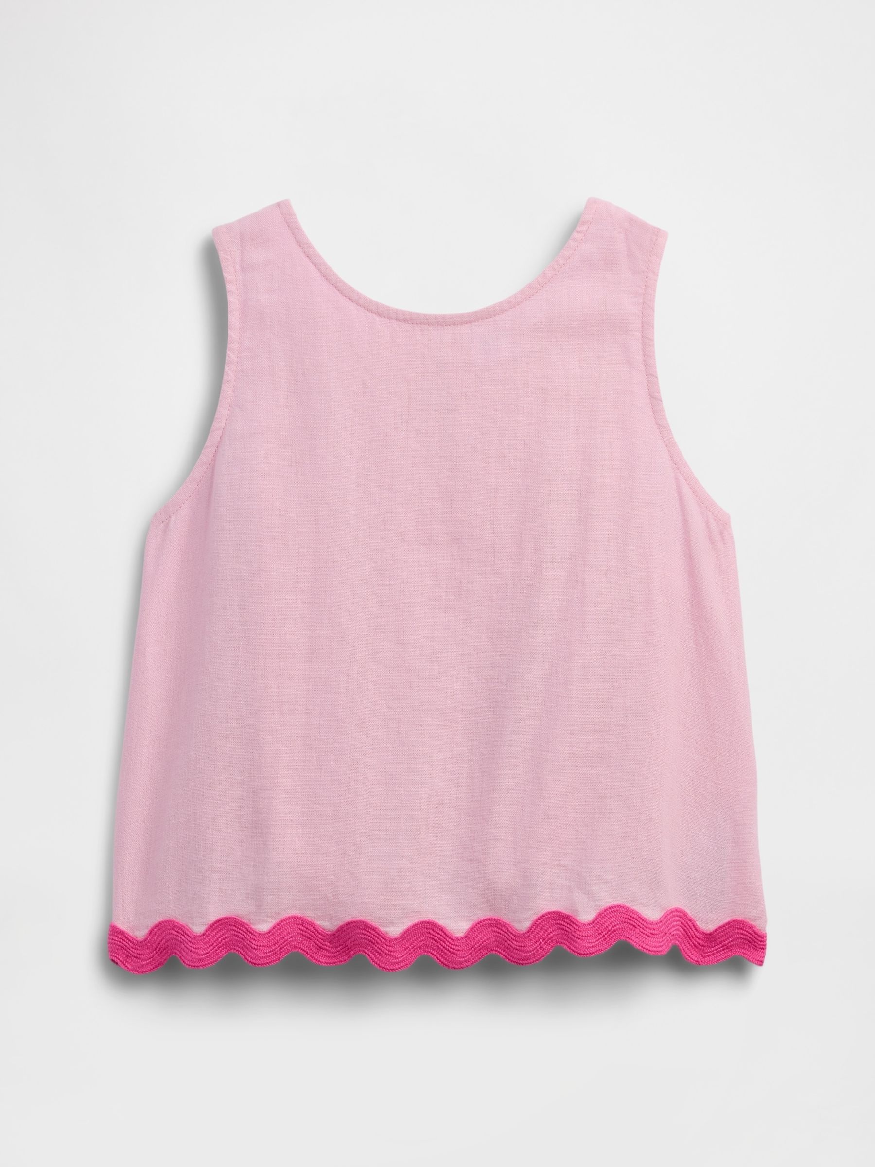 Pink Linen-Blend Vest - Image 1 of 3 Pink Linen-Blend Vest - Image 1 of 3