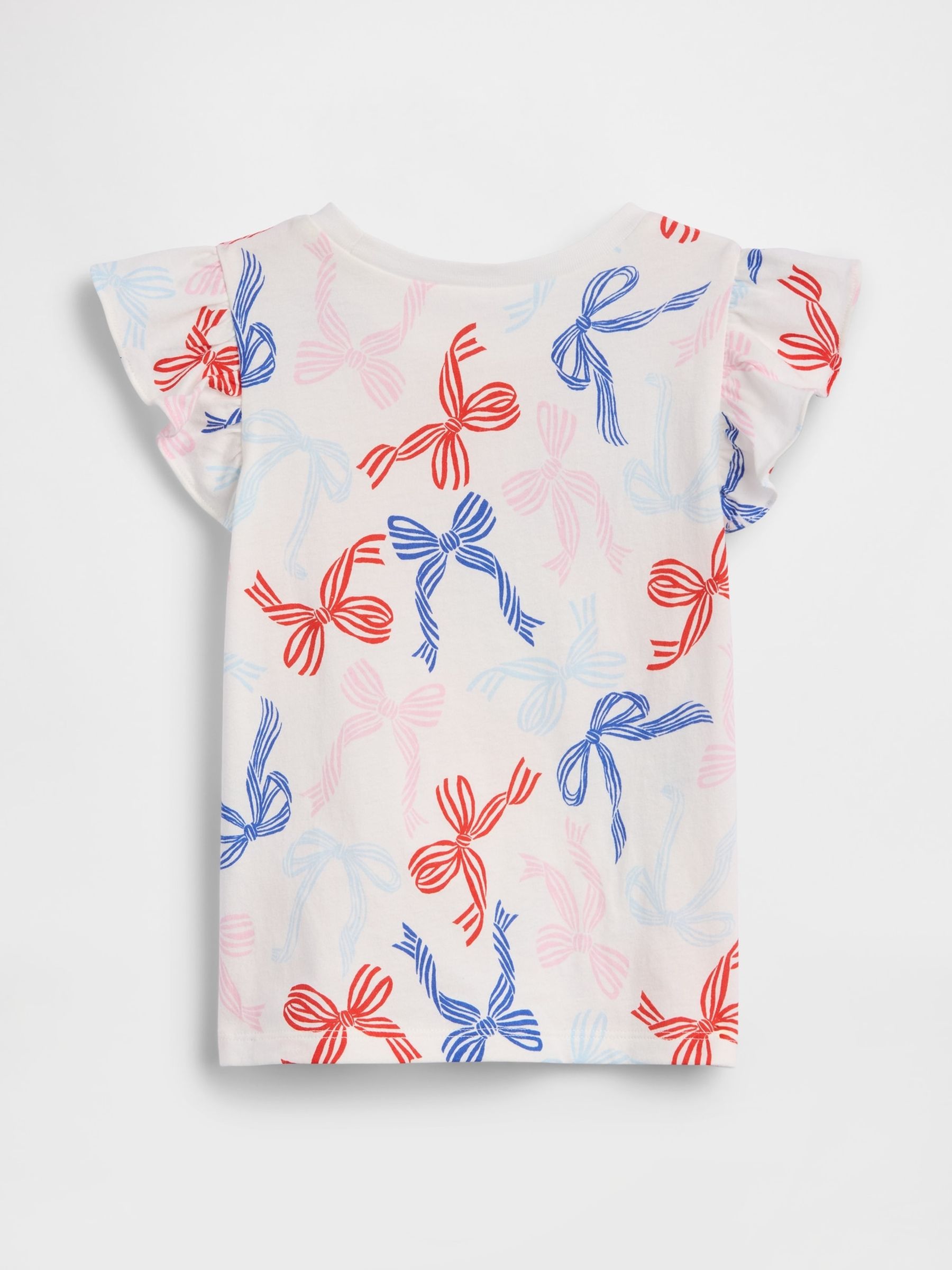 Bow Print Flutter Sleeve T-Shirt - Image 2 of 3