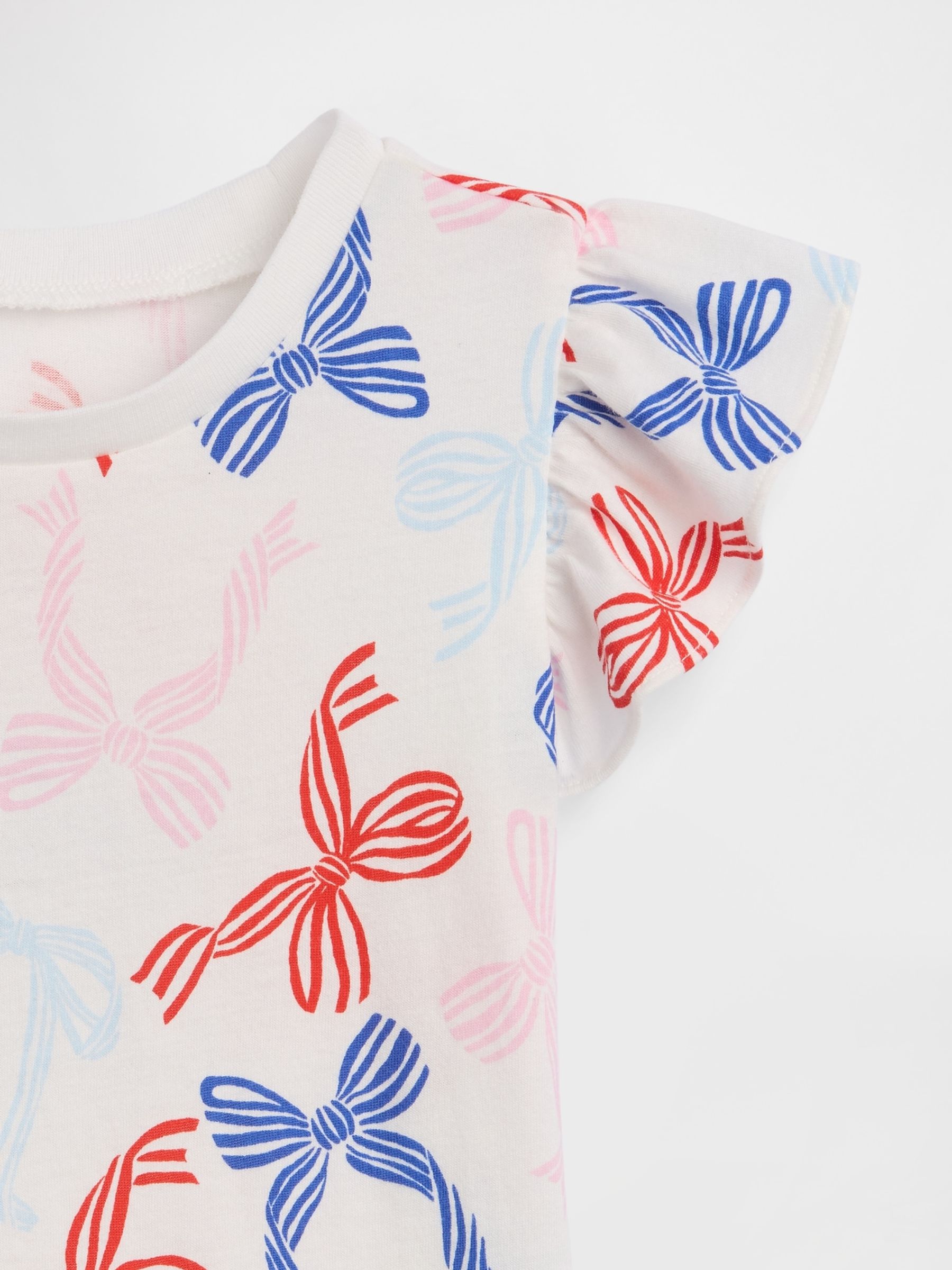 Bow Print Flutter Sleeve T-Shirt - Image 3 of 3