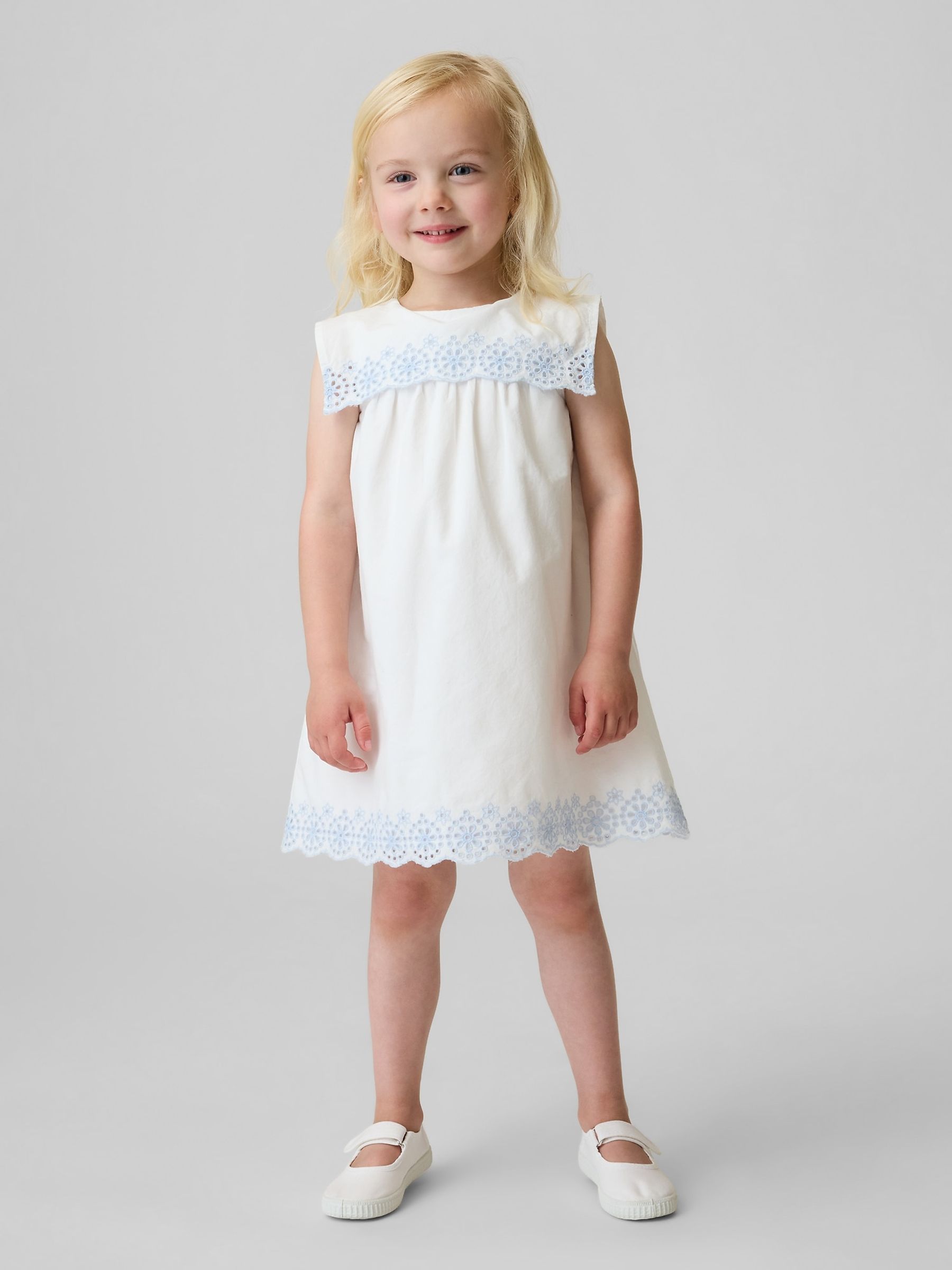 White Eyelet Sailor Dress - Image 1 of 4