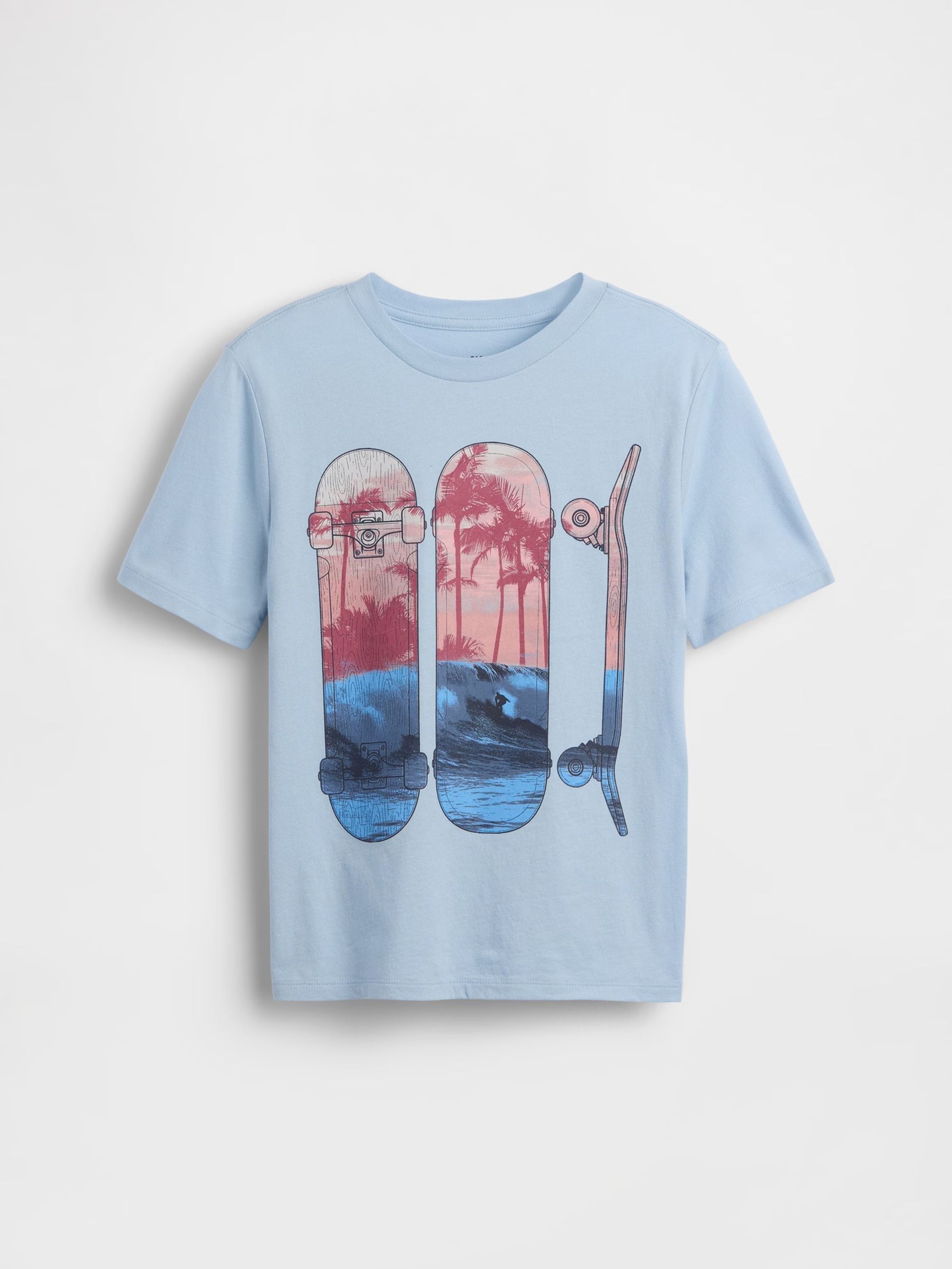 Blue Skateboard Graphic Short Sleeve T-Shirt - Image 1 of 3
