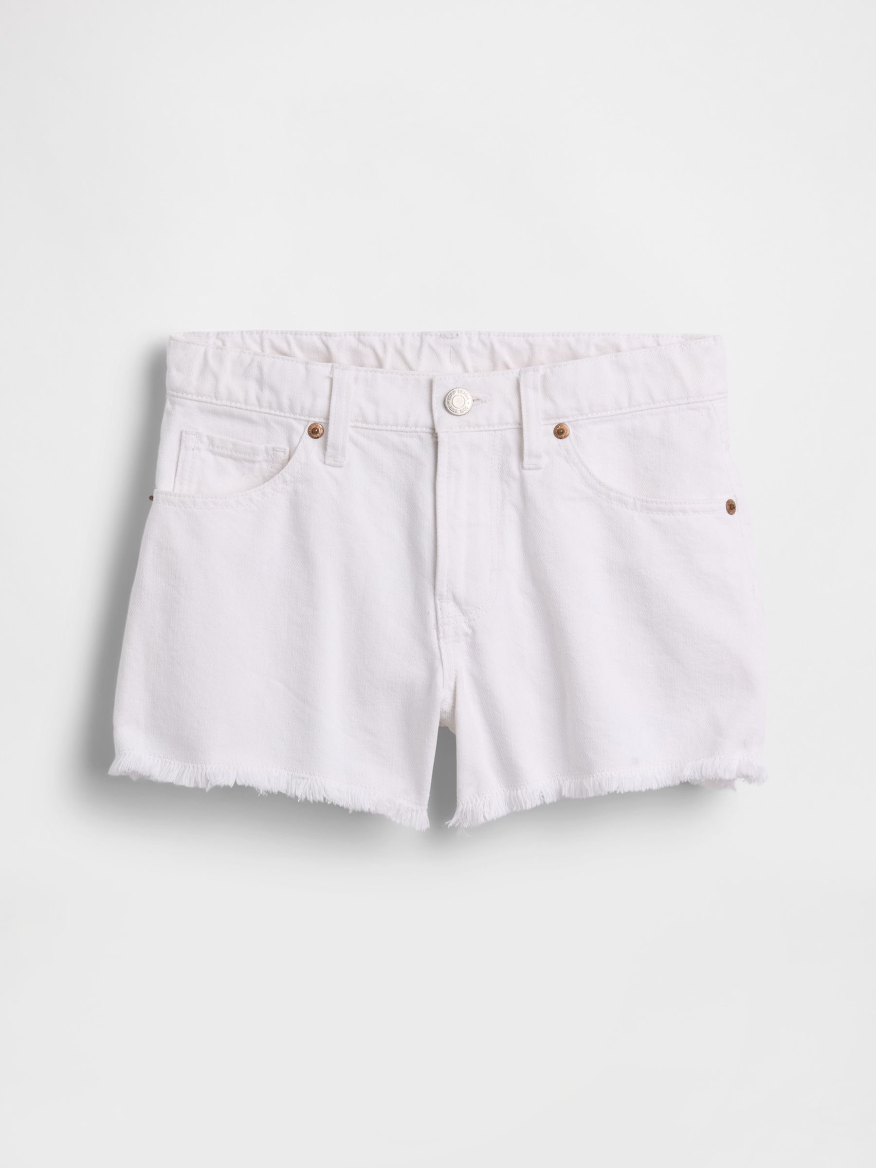 White Low Rise Stride Denim Shorts - Image 4 of 5
