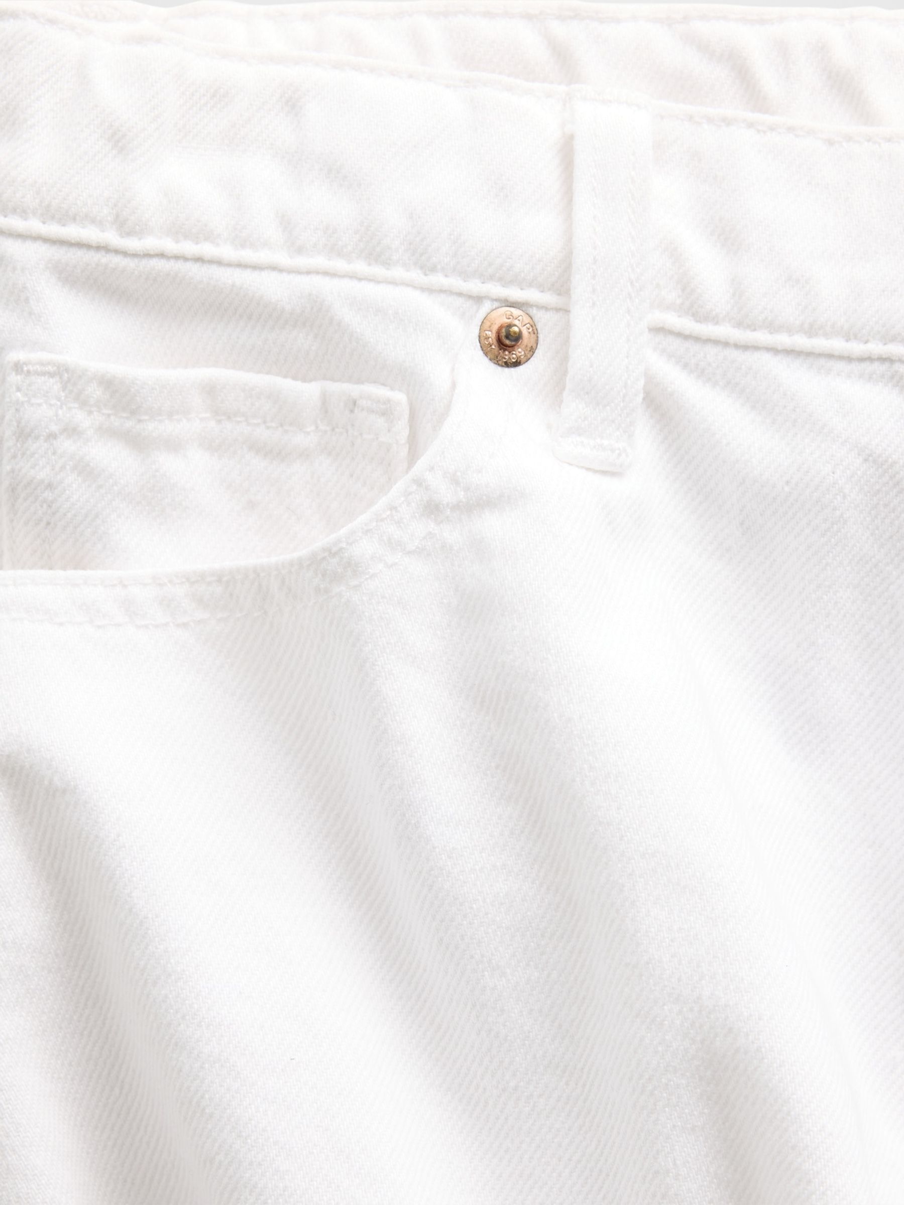 White Low Rise Stride Denim Shorts - Image 5 of 5