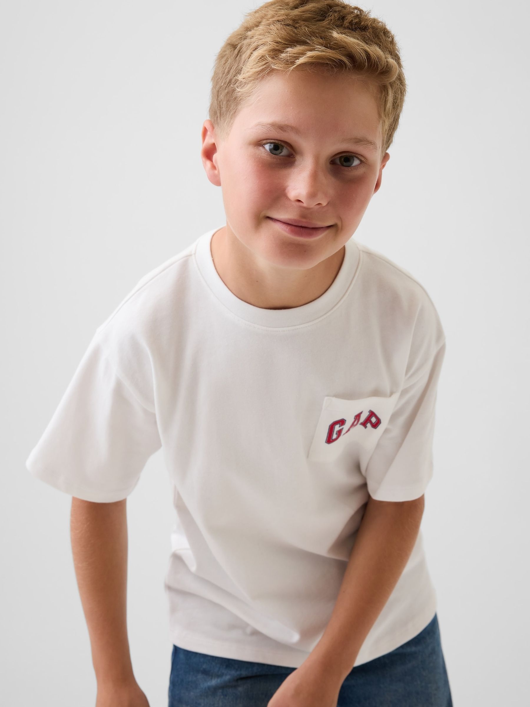 White Heavyweight Relaxed Logo Short Sleev T-Shirt - Image 1 of 4
