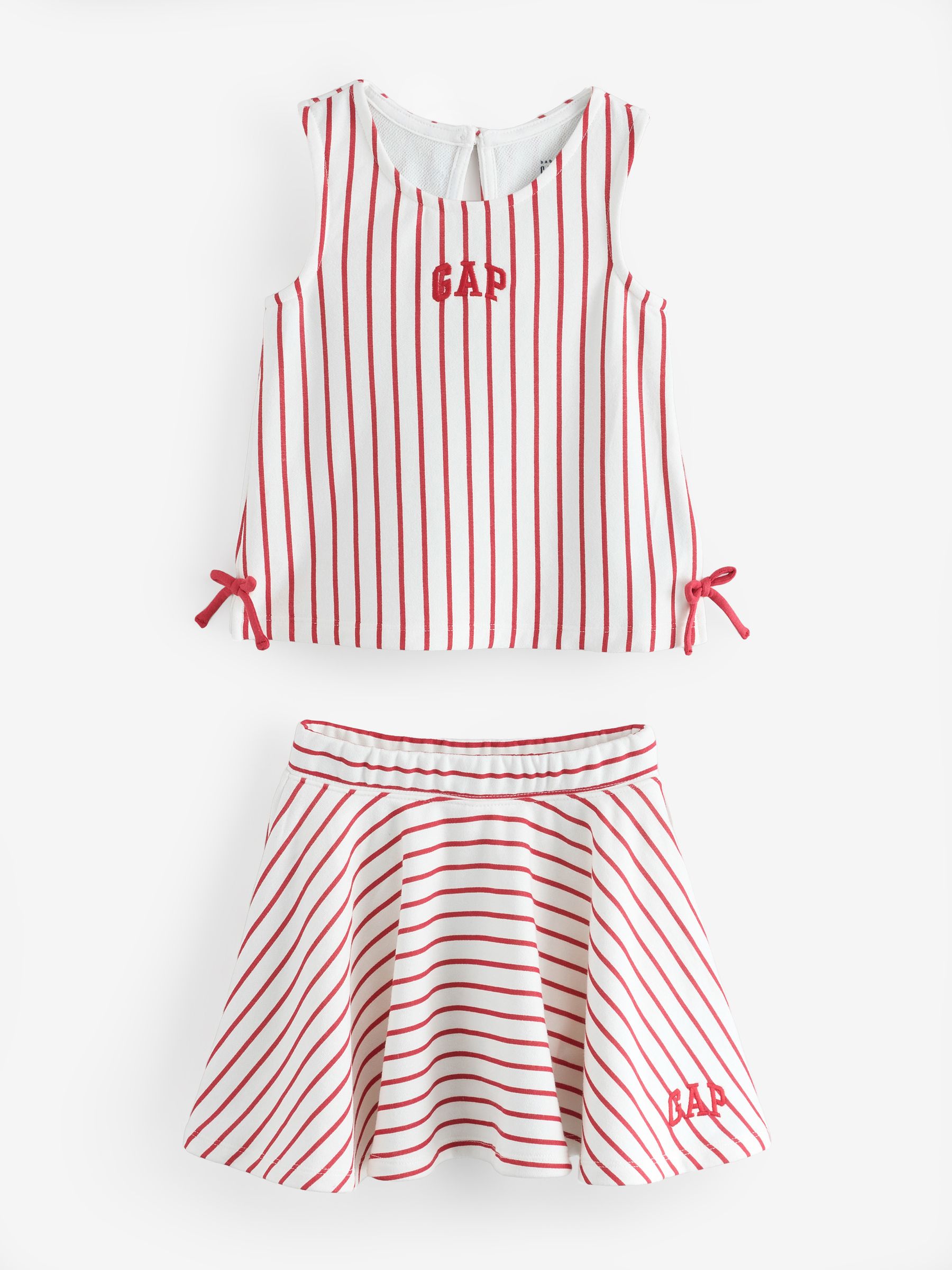 Red Stripe VintageSoft Bow Skort Set - Image 1 of 4
