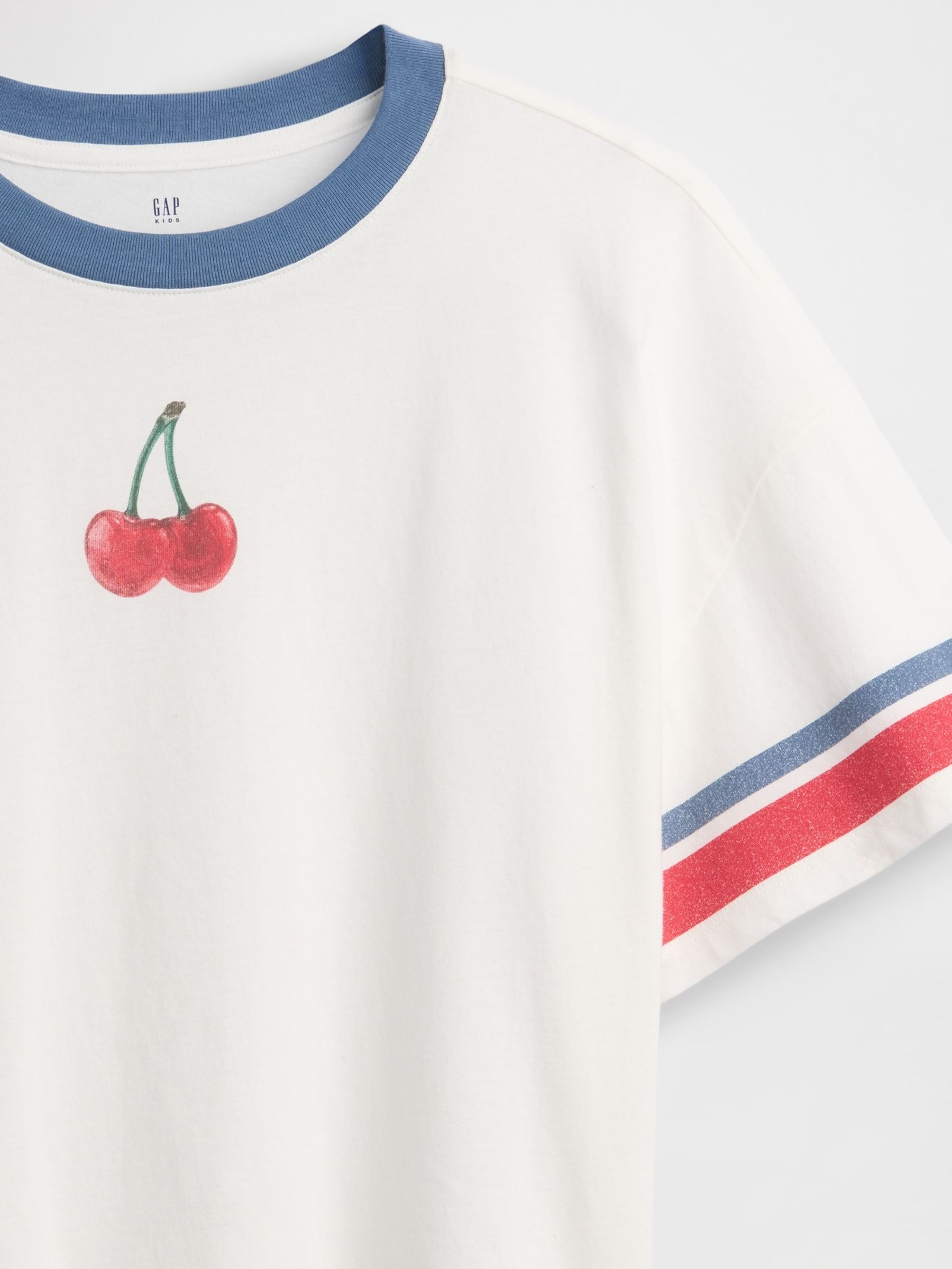 White Cherry Oversized Graphic Short Sleeve T-Shirt - Image 3 of 4