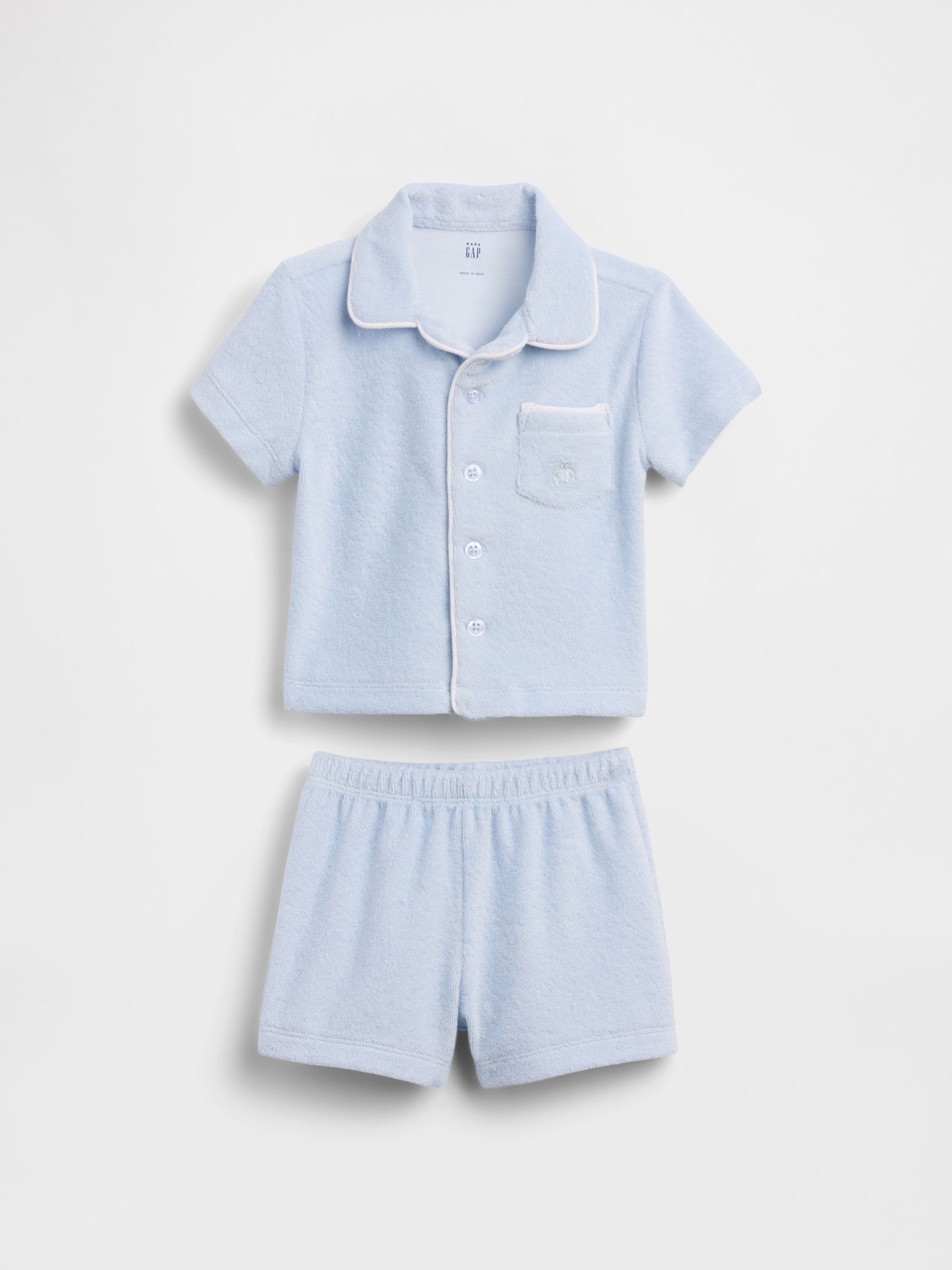 Blue Towel Terry Outfit Set - Image 1 of 3 Blue Towel Terry Outfit Set - Image 1 of 3