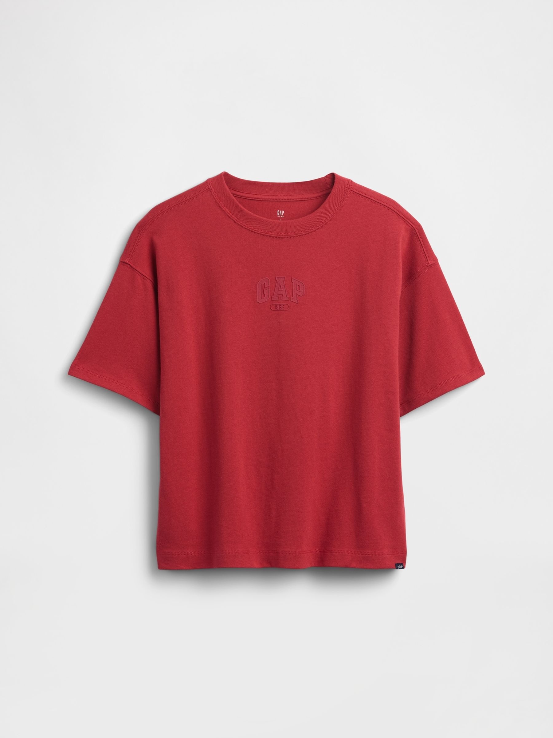 Red Oversized Heavyweight Logo Short Sleeve T-Shirt - Image 1 of 3