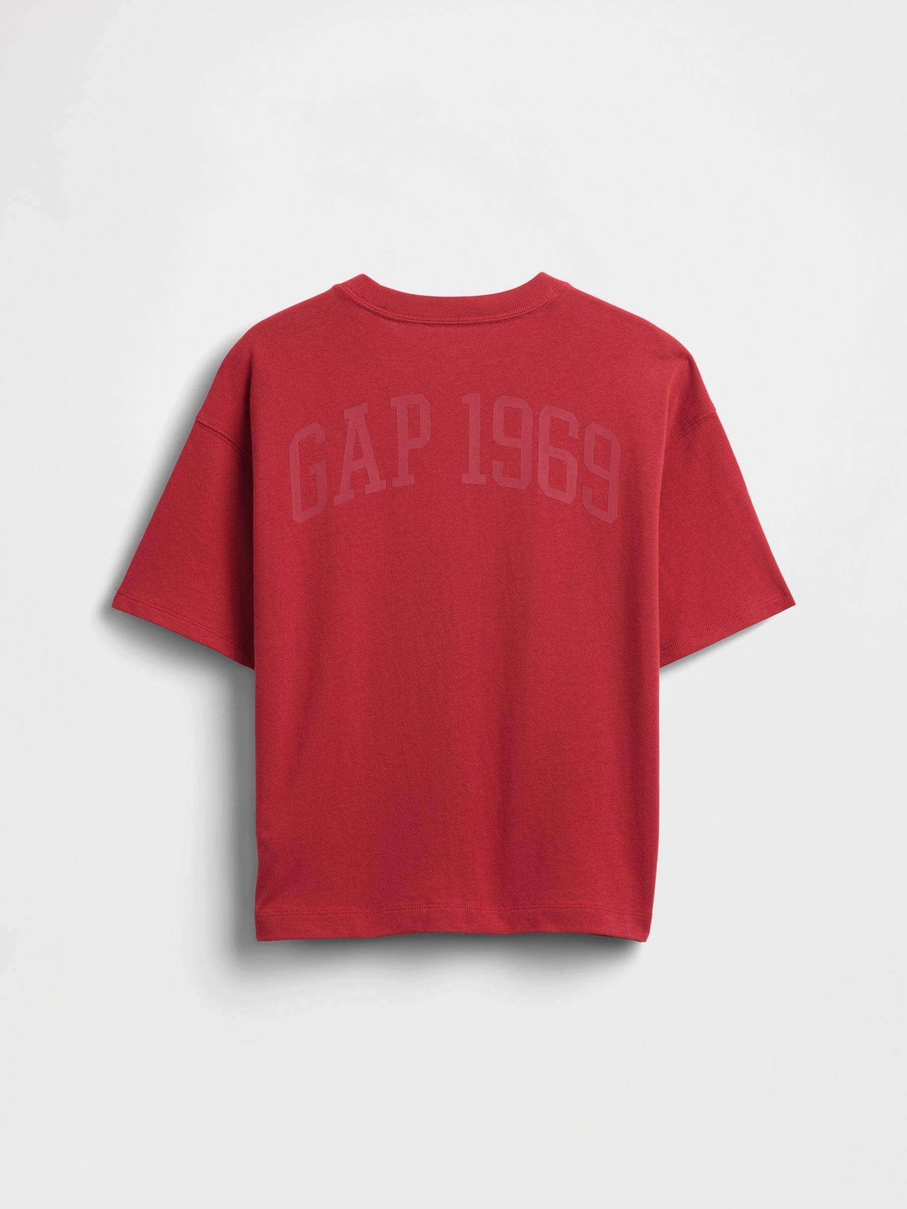 Red Oversized Heavyweight Logo Short Sleeve T-Shirt - Image 2 of 3