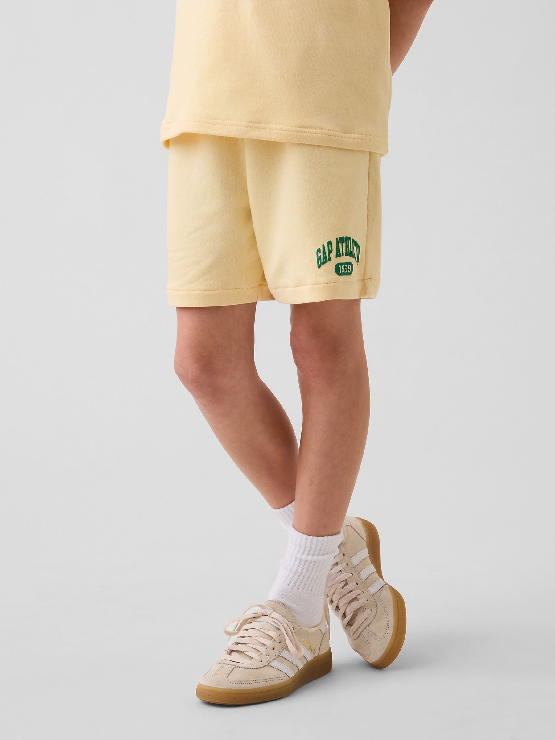 Yellow Relaxed Pull On French Terry Shorts - Image 1 of 3
