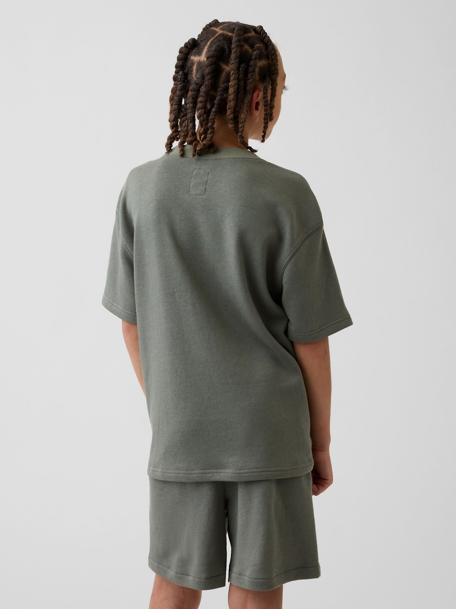 Green French Terry Short-Sleeve Sweatshirt - Image 2 of 5