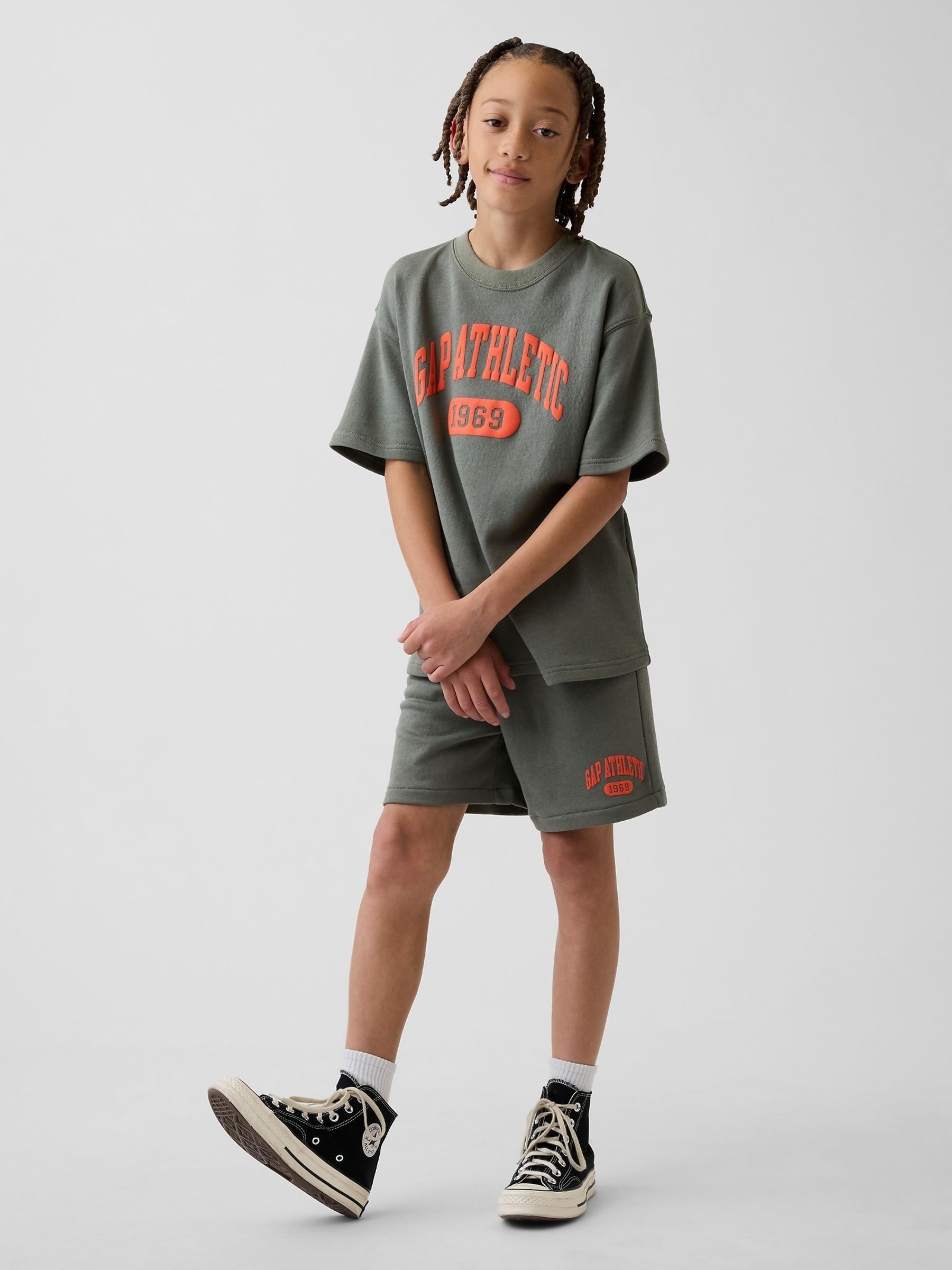 Green French Terry Short-Sleeve Sweatshirt - Image 3 of 5