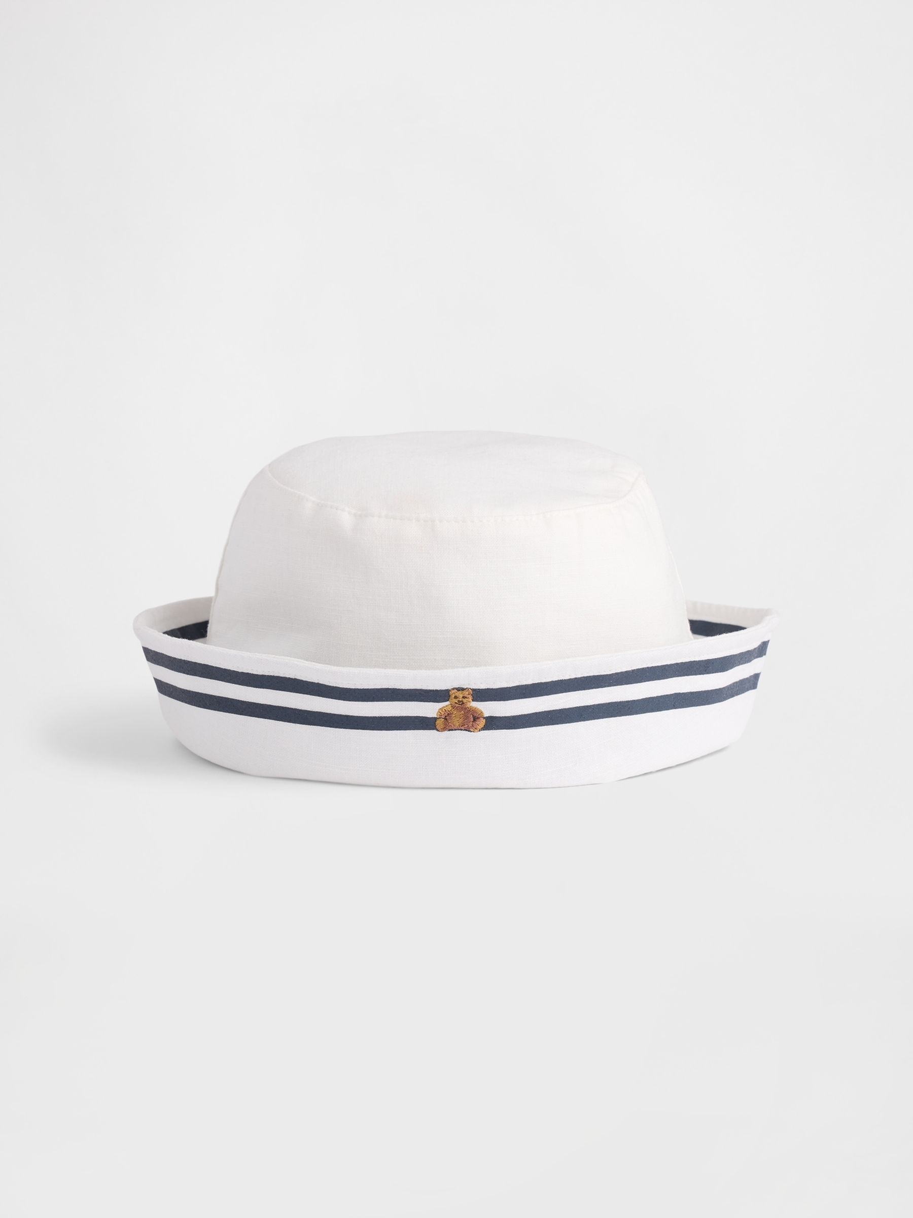 White Linen-Cotton Sailor Bucket Hat - Image 1 of 2