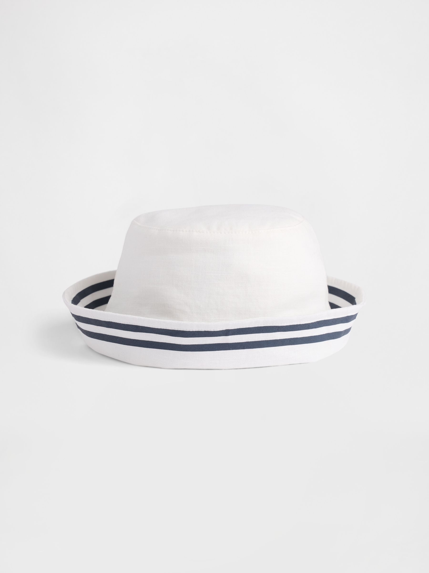 White Linen-Cotton Sailor Bucket Hat - Image 2 of 2