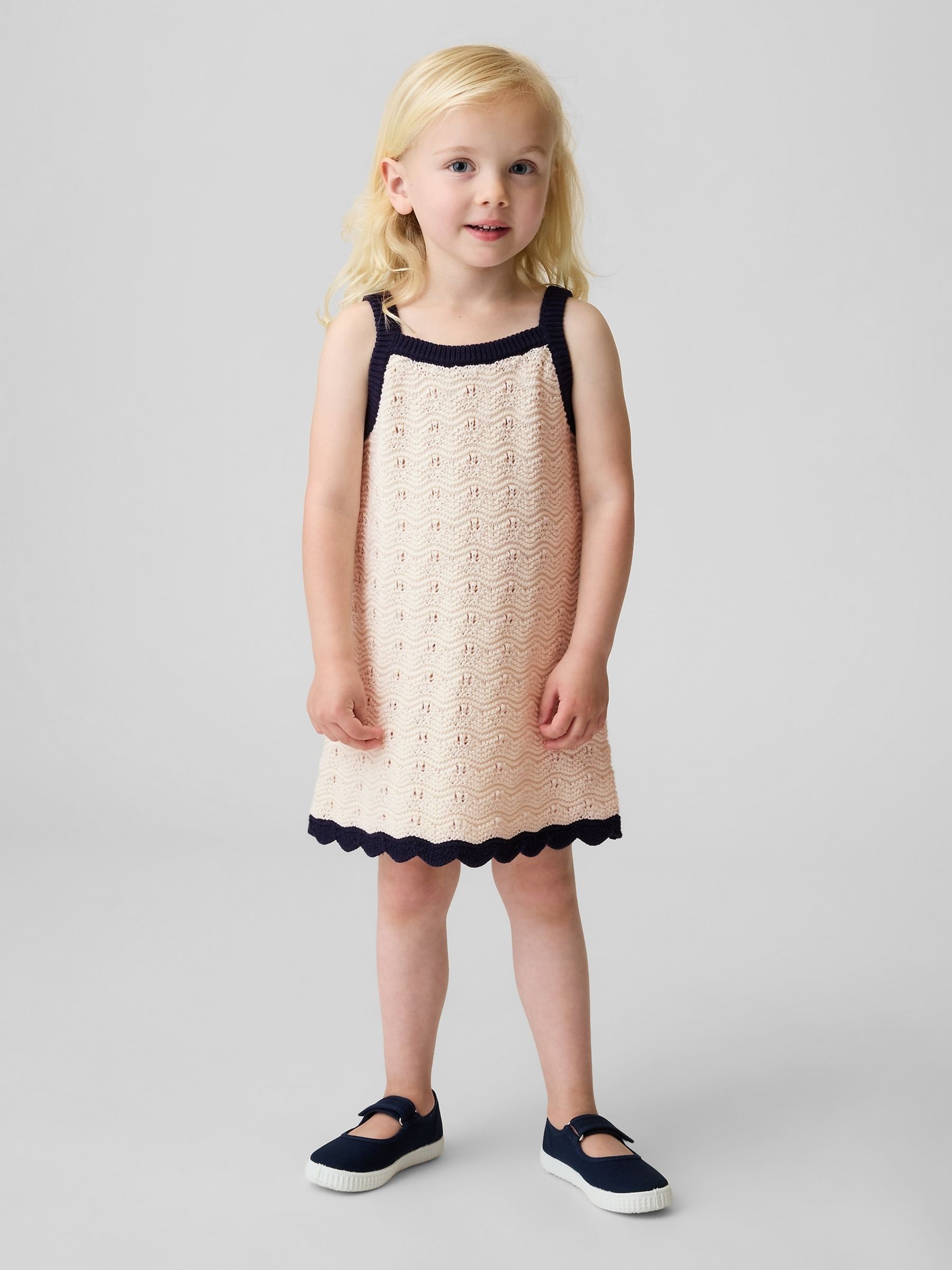 Cream Crochet Vest Dress - Image 1 of 4