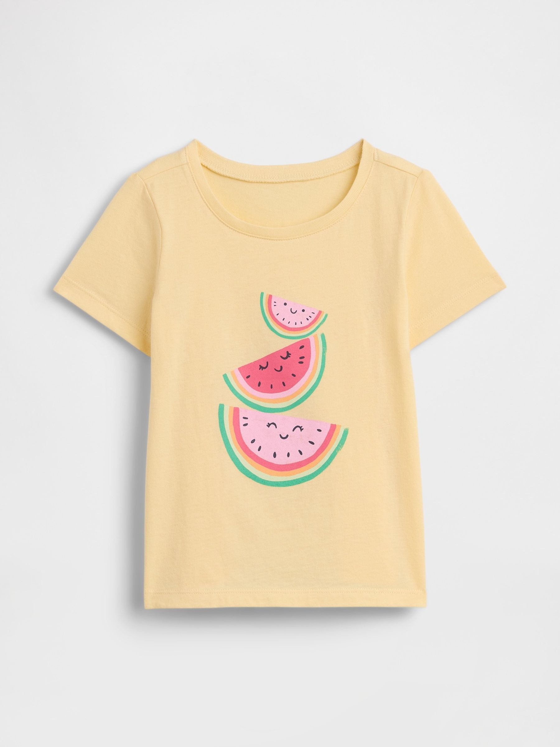 Yellow Watermelon Graphic Short Sleeve T-Shirt - Image 1 of 3 Yellow Watermelon Graphic Short Sleeve T-Shirt - Image 1 of 3