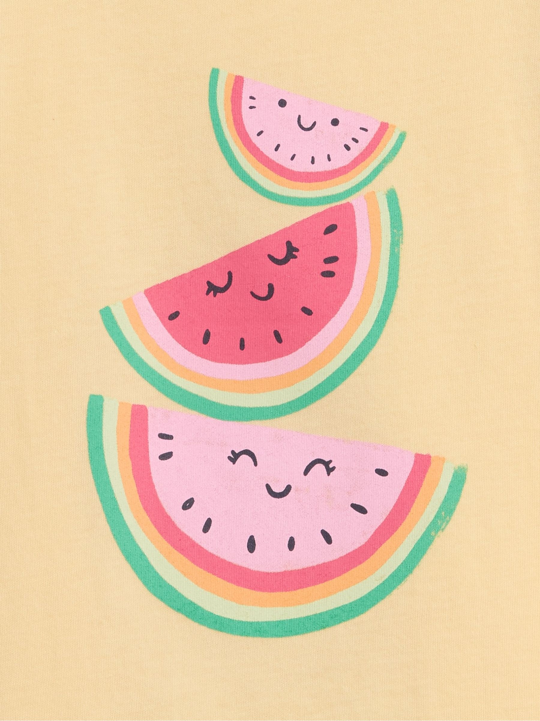 Yellow Watermelon Graphic Short Sleeve T-Shirt - Image 3 of 3 Yellow Watermelon Graphic Short Sleeve T-Shirt - Image 3 of 3