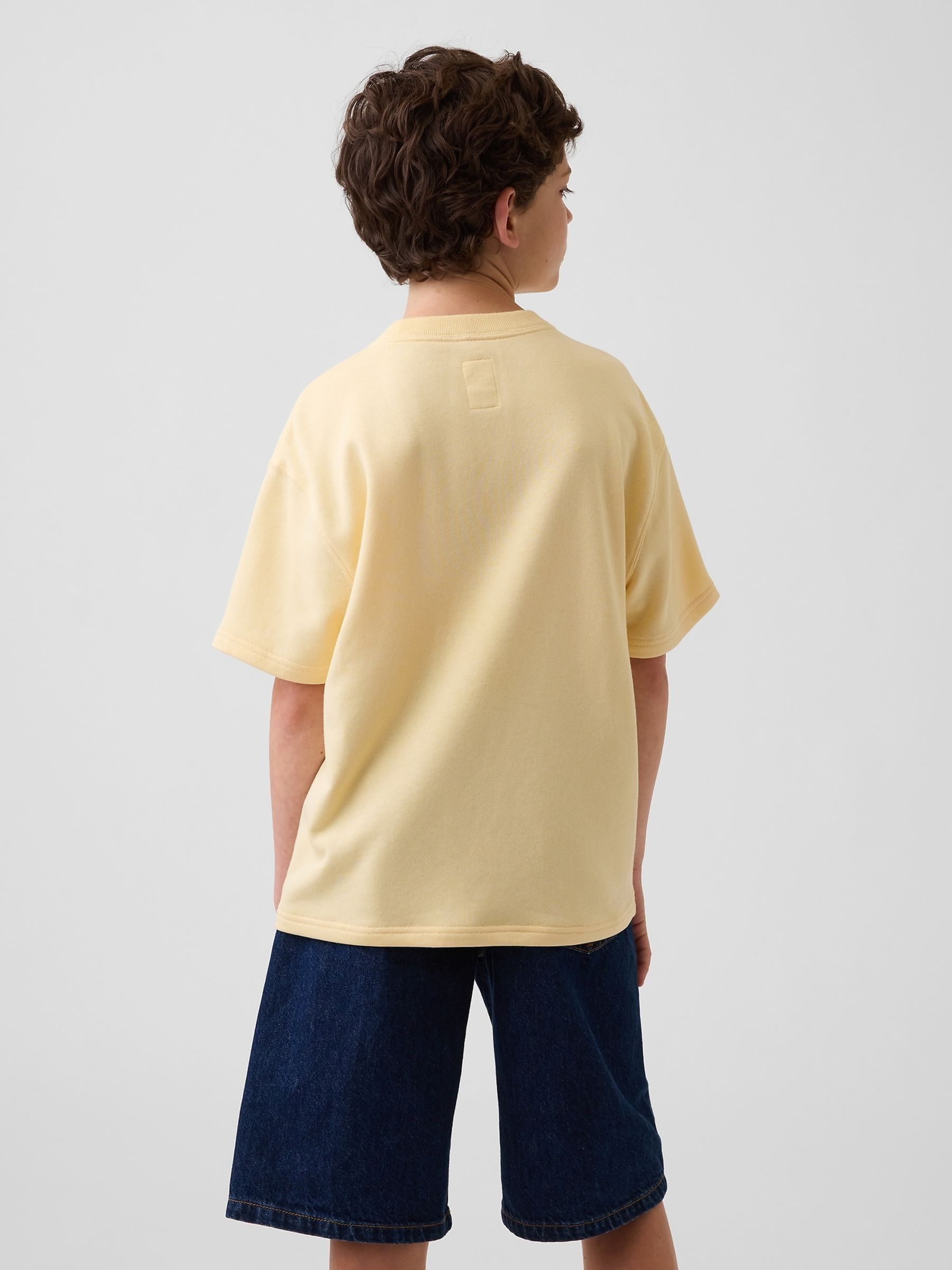 Yellow French Terry Short-Sleeve Sweatshirt - Image 2 of 3