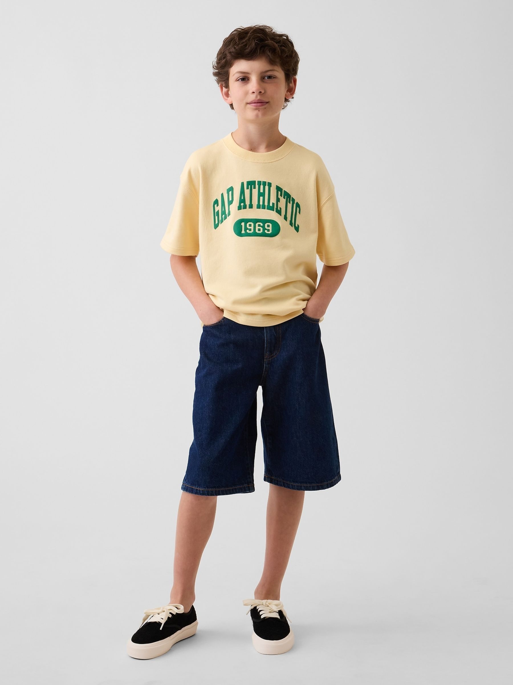 Yellow French Terry Short-Sleeve Sweatshirt - Image 3 of 3